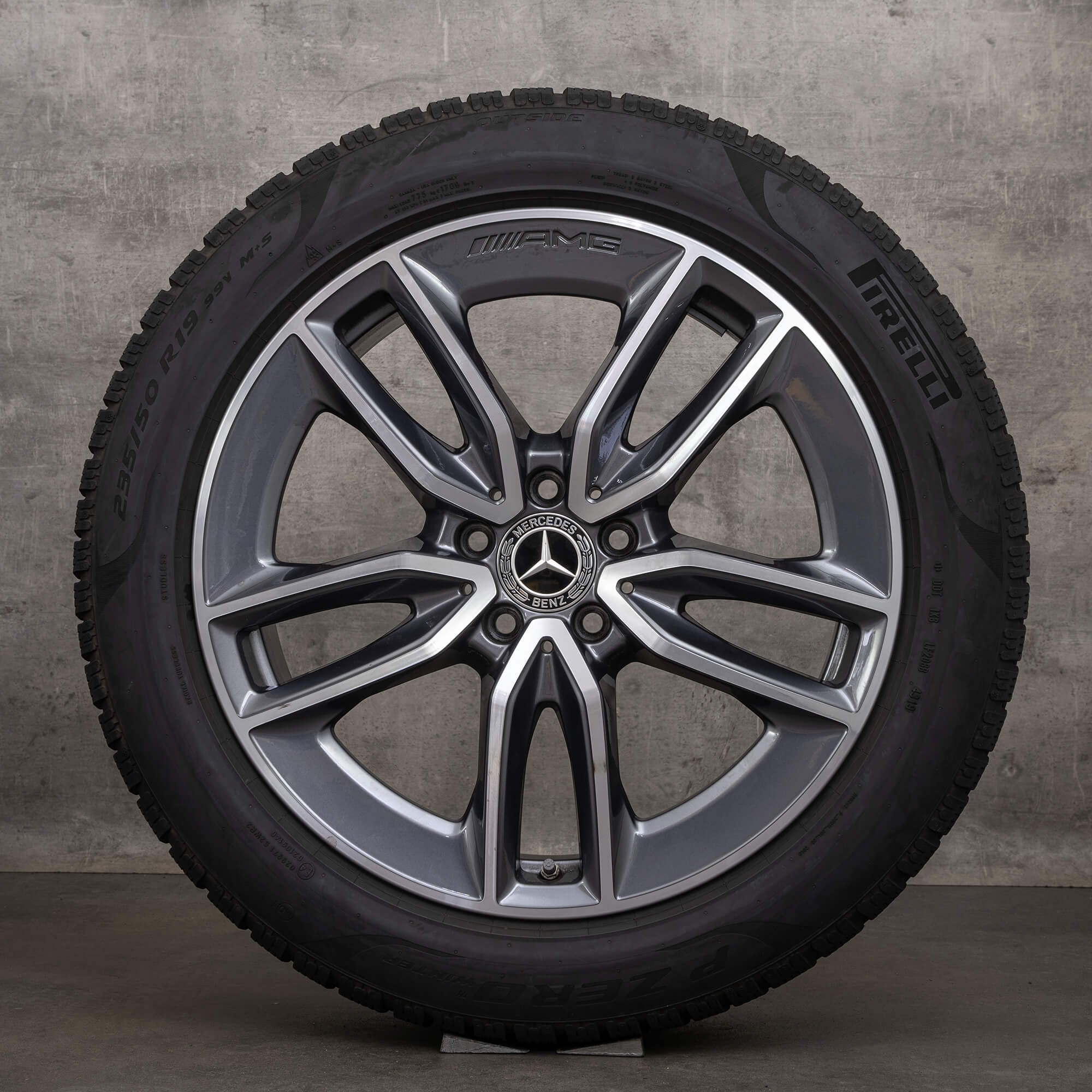 Alkuperäiset Mercedes Benz GLA GLB AMG talvirenkaat 19 tuuman 35 45 & S H247 X247 vanteet A2474011800 himalajanharmaa kiillotettu