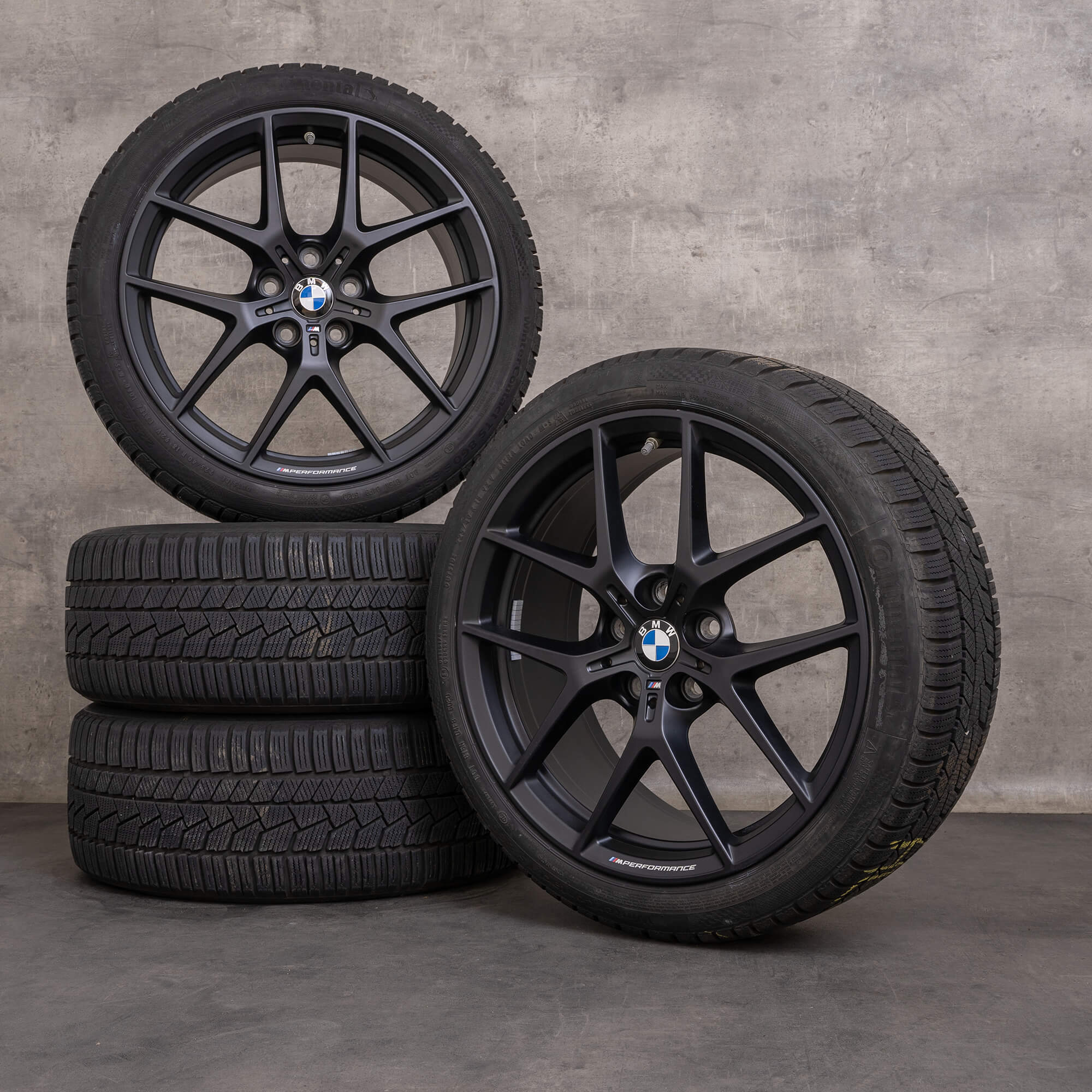 Originele BMW 1 serie 2 winterwielen 18 inch F40 F44 Gran Coupe velgen styling 554 M 8092354 zwart mat