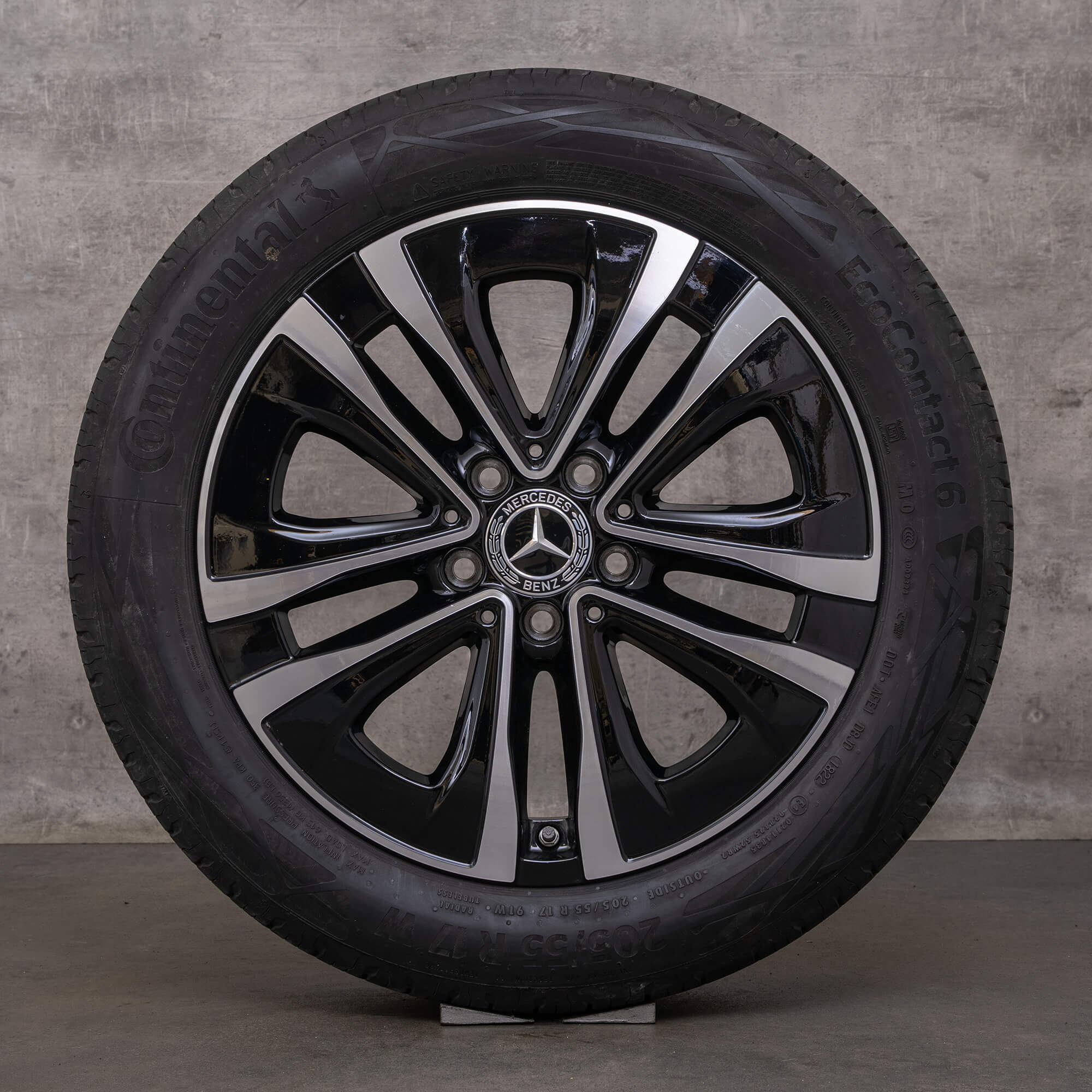 Originální alu kola Mercedes Benz třídy A B CLA AMG 17 palců W177 V177 W247 X118 C118 letni A1774012900 černá lesklá soustružená
