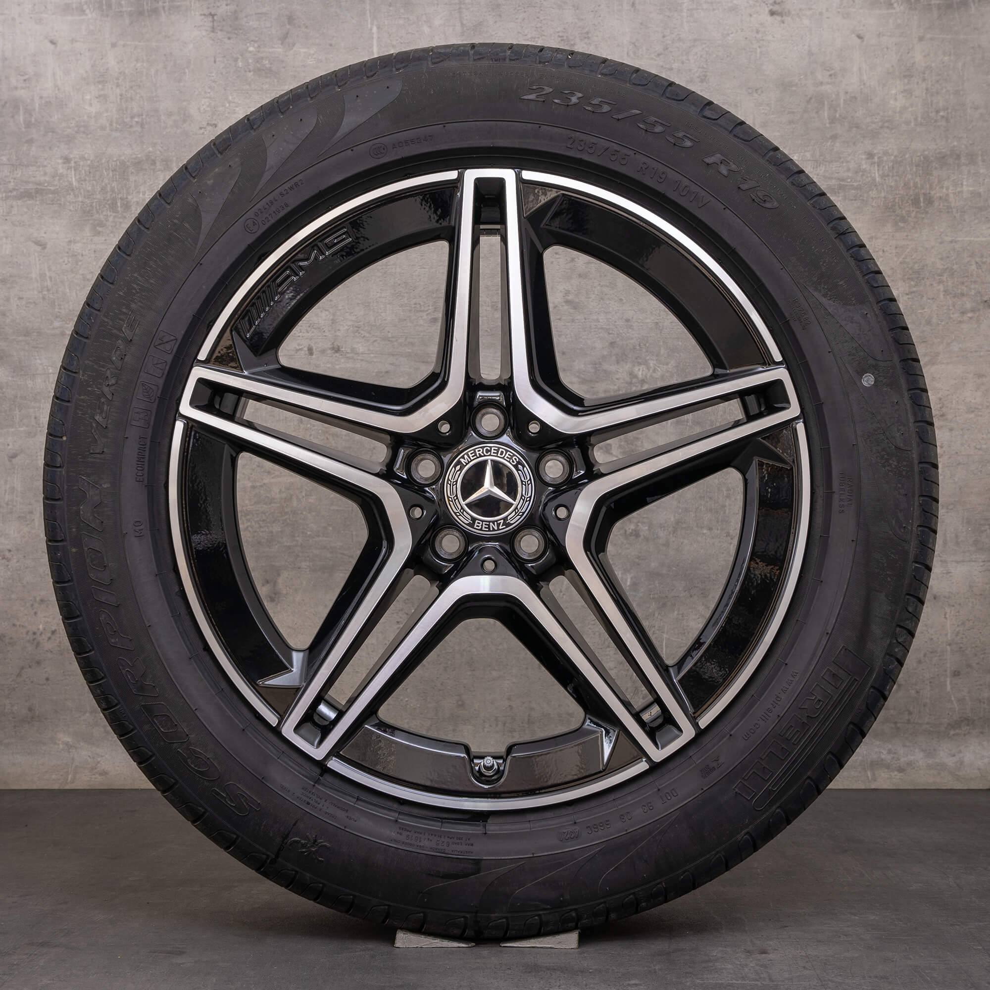 Originale Mercedes Benz GLC & 43 AMG fælge 19 tommer C253 sommerhjul A2534015300 A2534015400 sort højglans drejet