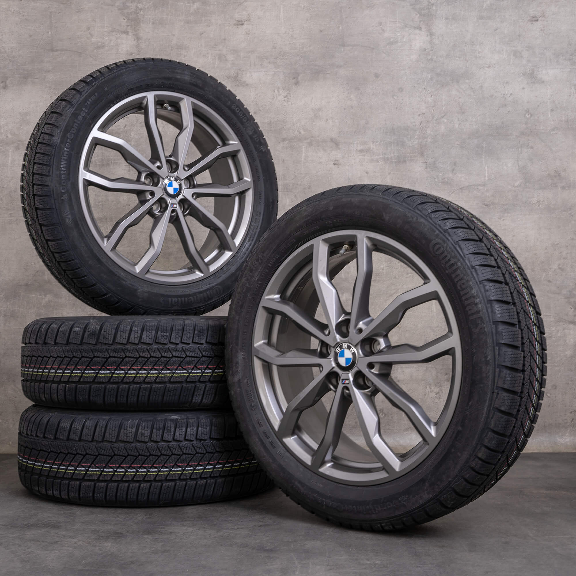 Original BMW X1 X2 llantas de invierno 18 pulgadas F48 F39 estilo 771 M 6877550 gris férrico