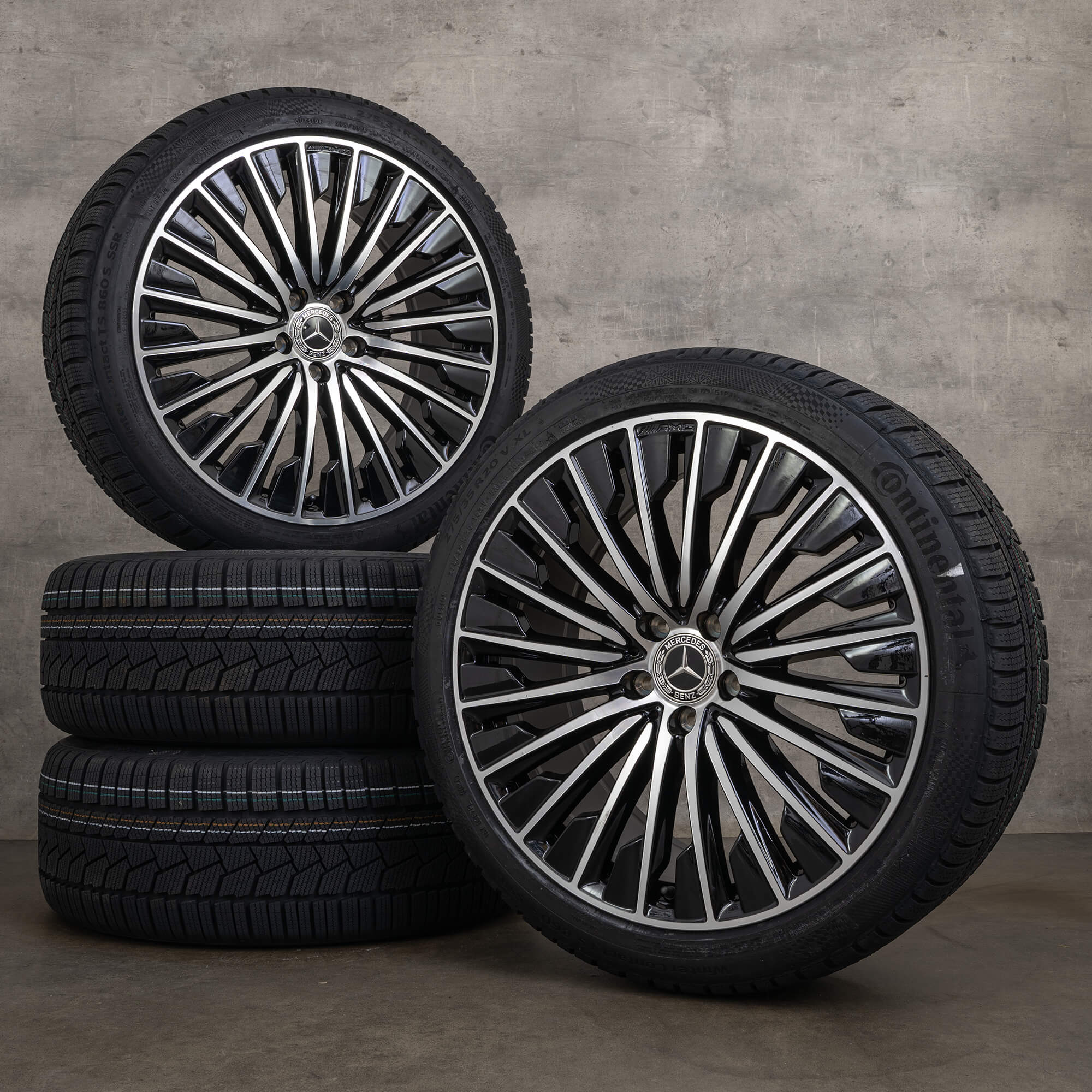 Originales Mercedes Benz Clase E AMG ruedas de invierno 20 pulgadas W214 S214 llantas A2144010500 A2144010600 negro pulido NUEVO