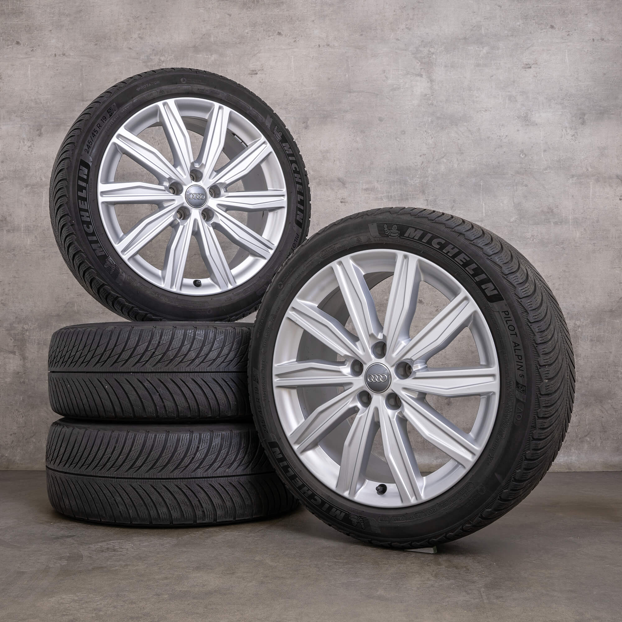 Origineel Audi A6 S6 winterwielen 19 inch 4K C8 velgen 4K0601025M dynamisch zilver