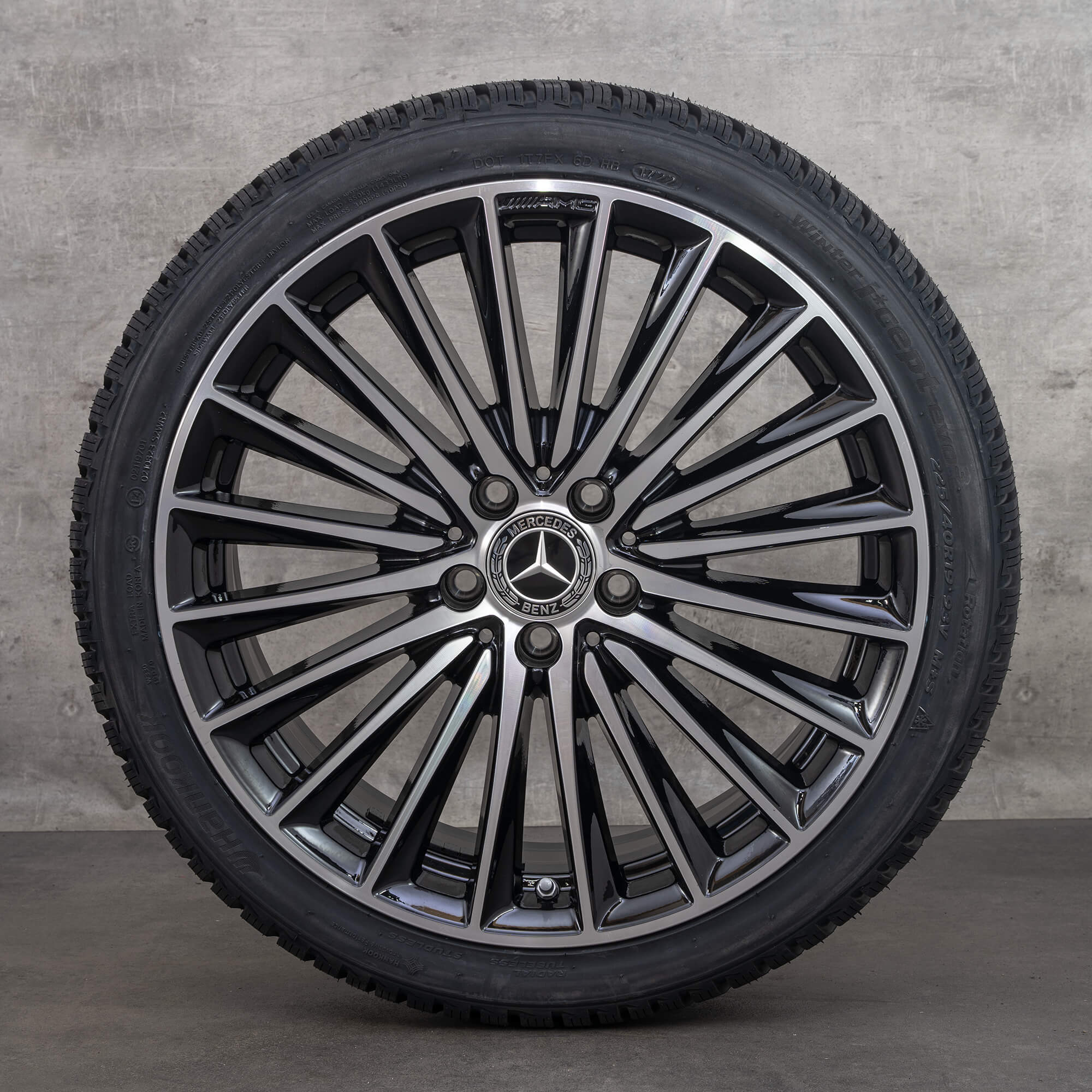 Original Mercedes Benz C-Klasse AMG Winterräder 19 Zoll W206 S206 Felgen A2064011900 A2064012000 schwarz glanzgedreht