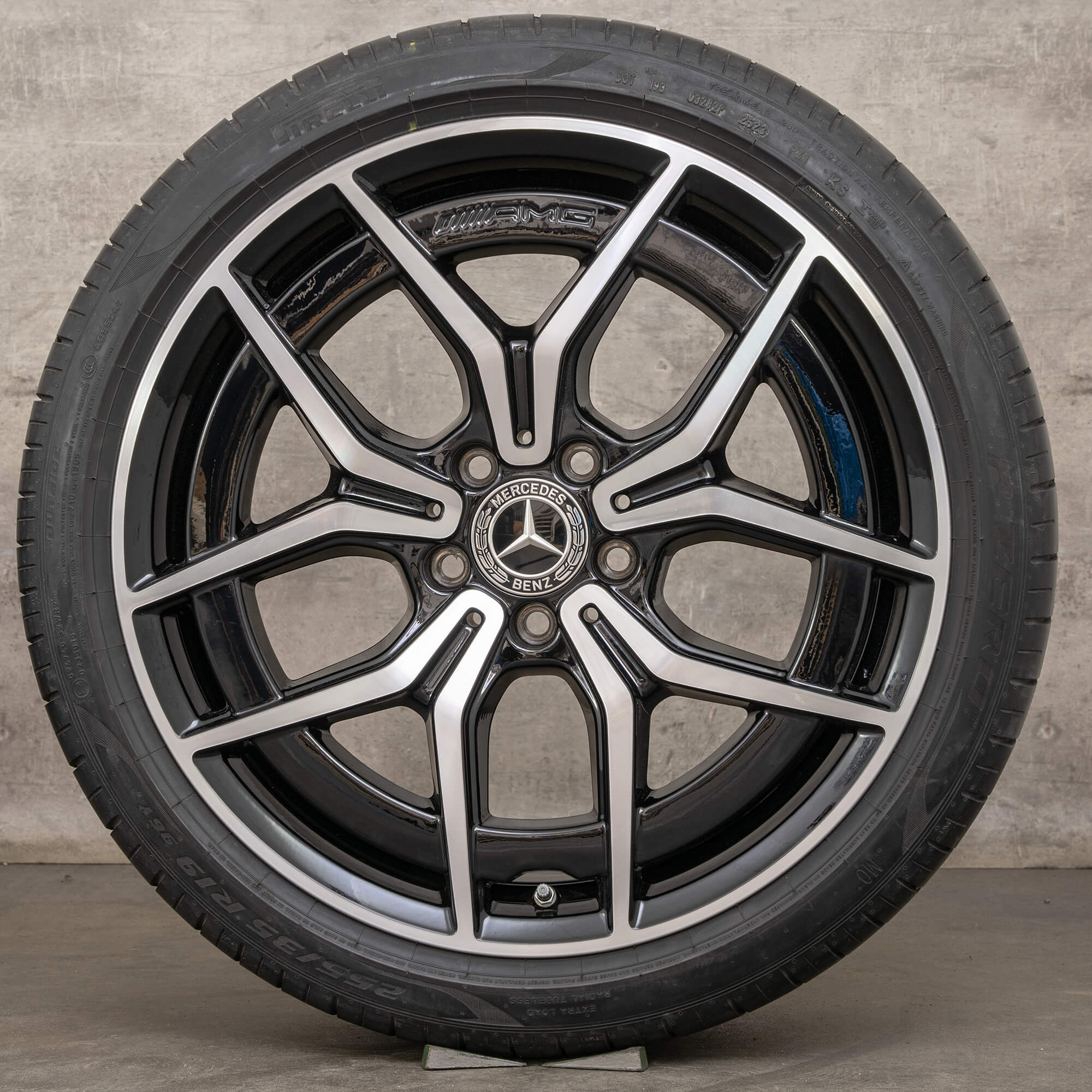 OEM AMG Mercedes Benz C-Class rims 19 inch W206 S206 summer wheels A2064016700 A2064016800 black glossy turned