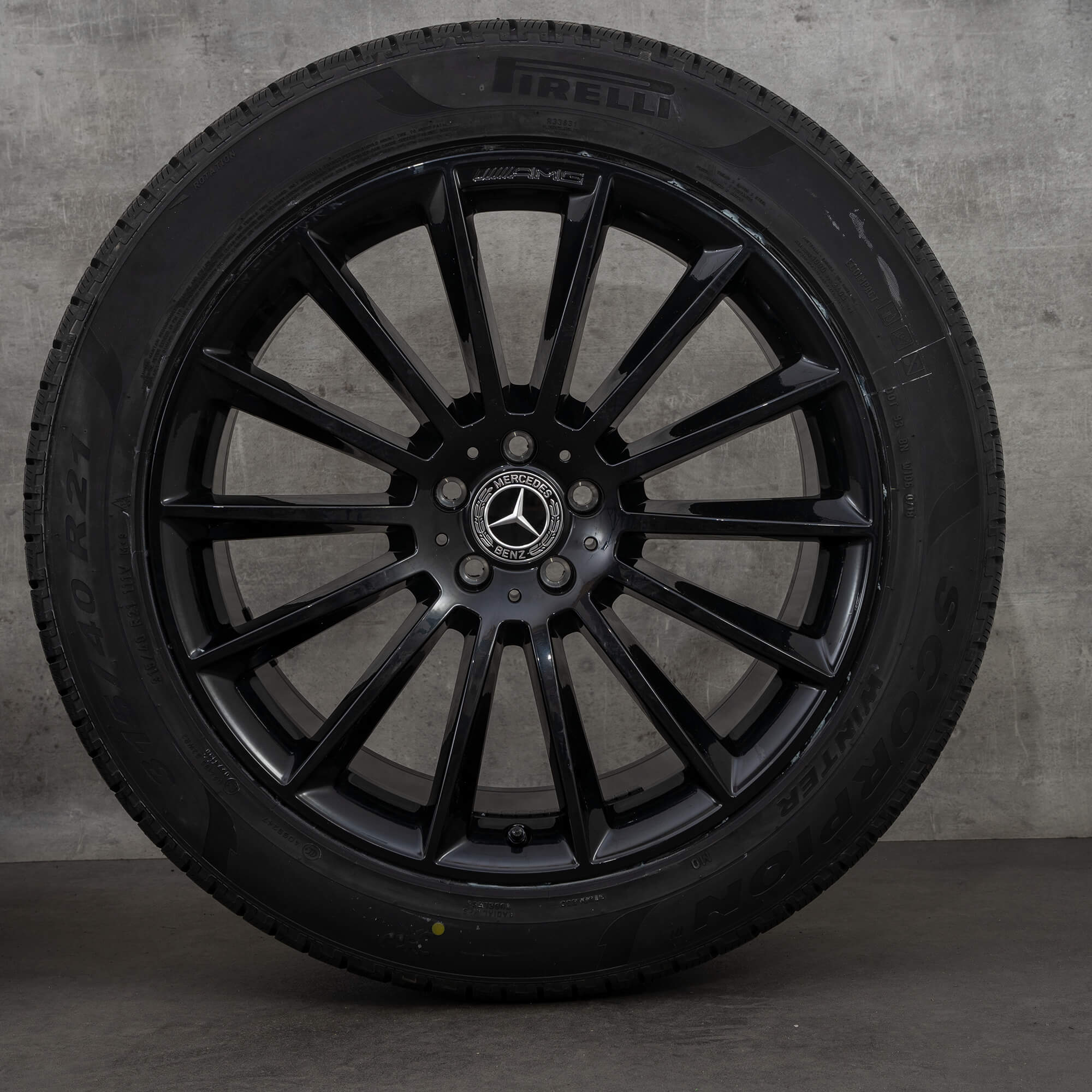 Oryginalne koła zimowe Mercedes Benz GLE AMG 21 cali W167 V167 Felgi A1674013400 A1674013500 czarny błyszczący