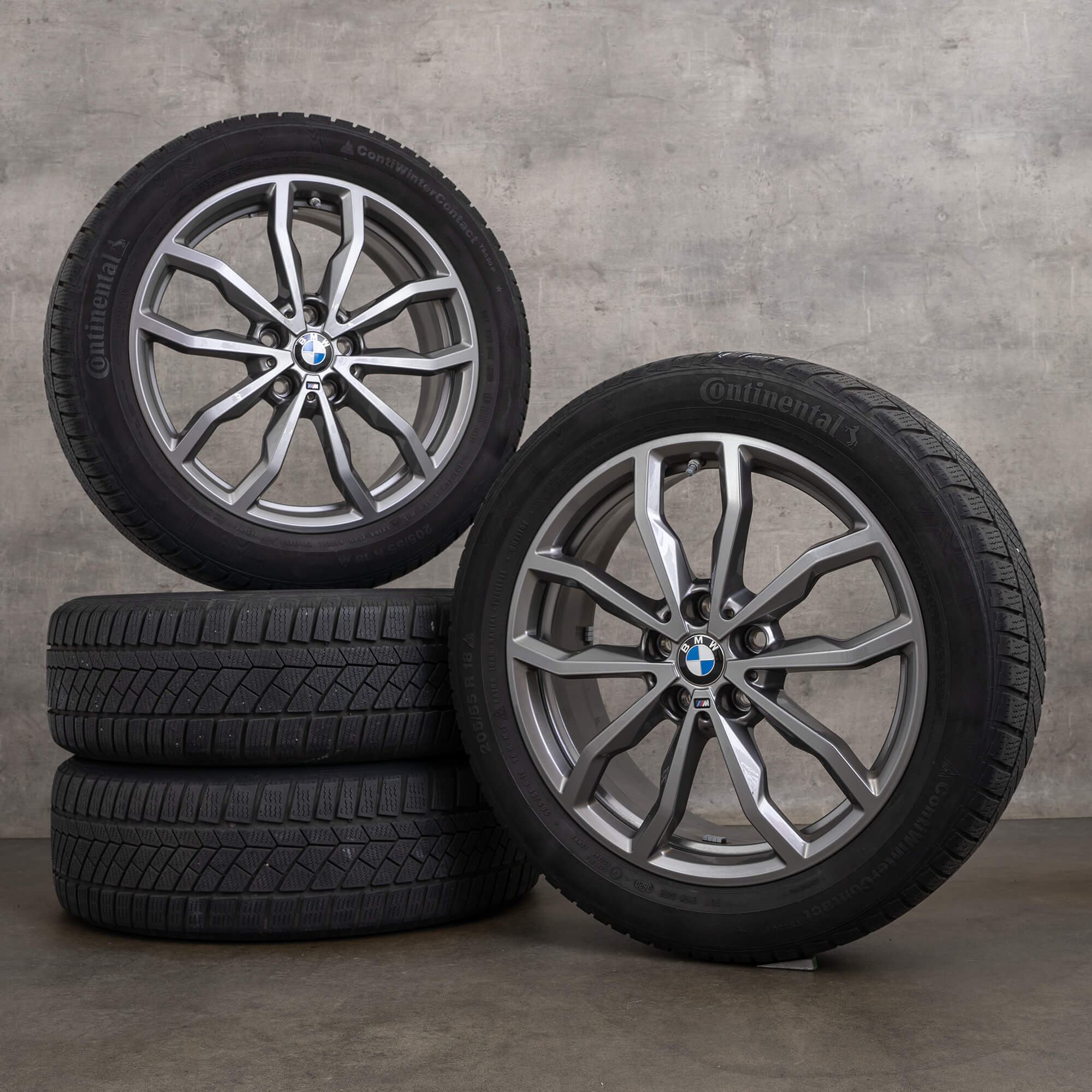 Jantes hiver d'origine BMW X1 X2 18 pouces F48 F39 jantes style 771 M 6877550 gris ferrique