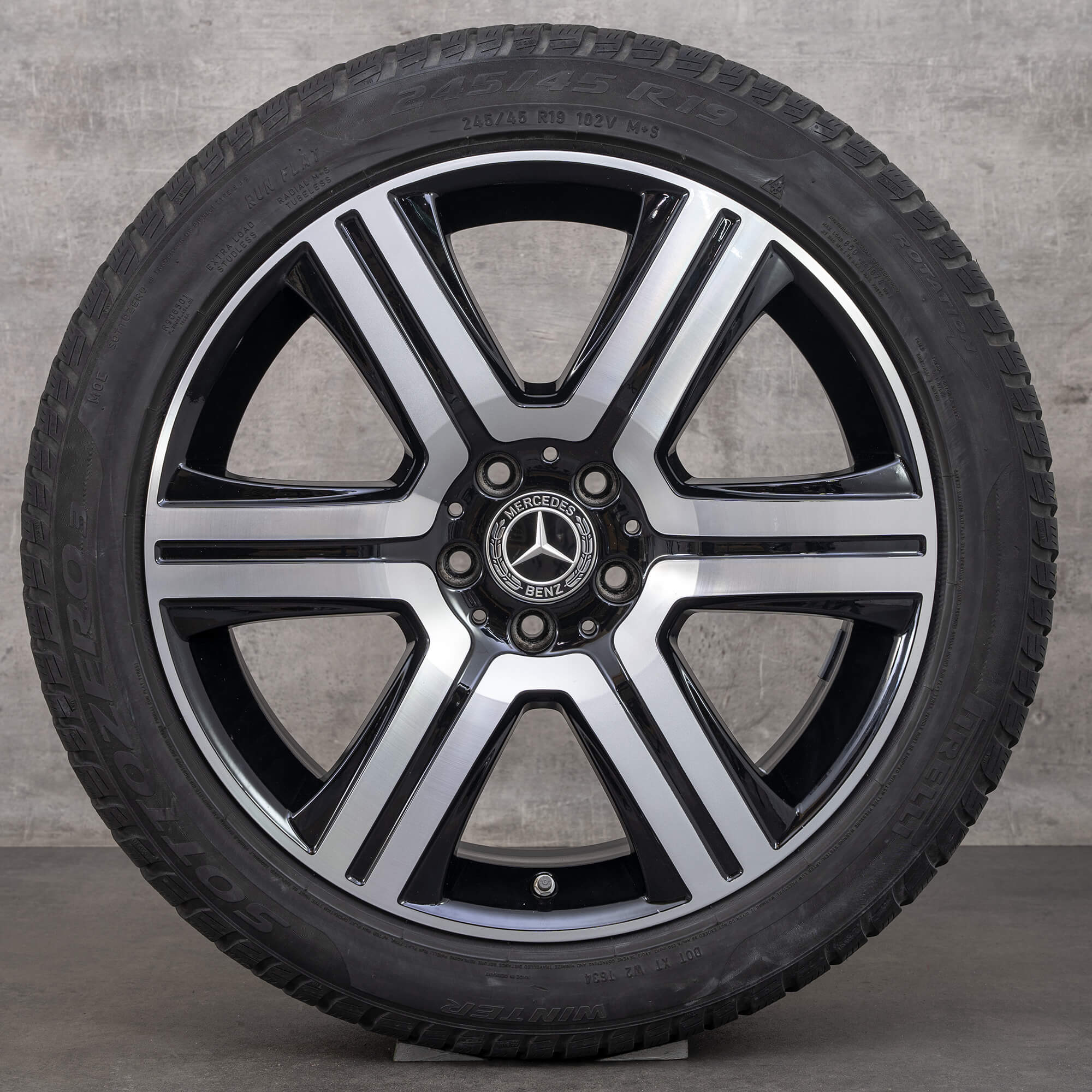 Originální zimni alu kola Mercedes Benz E-Class All Terrain 19" X213 disky A2534011600 černé lesklé soustružené
