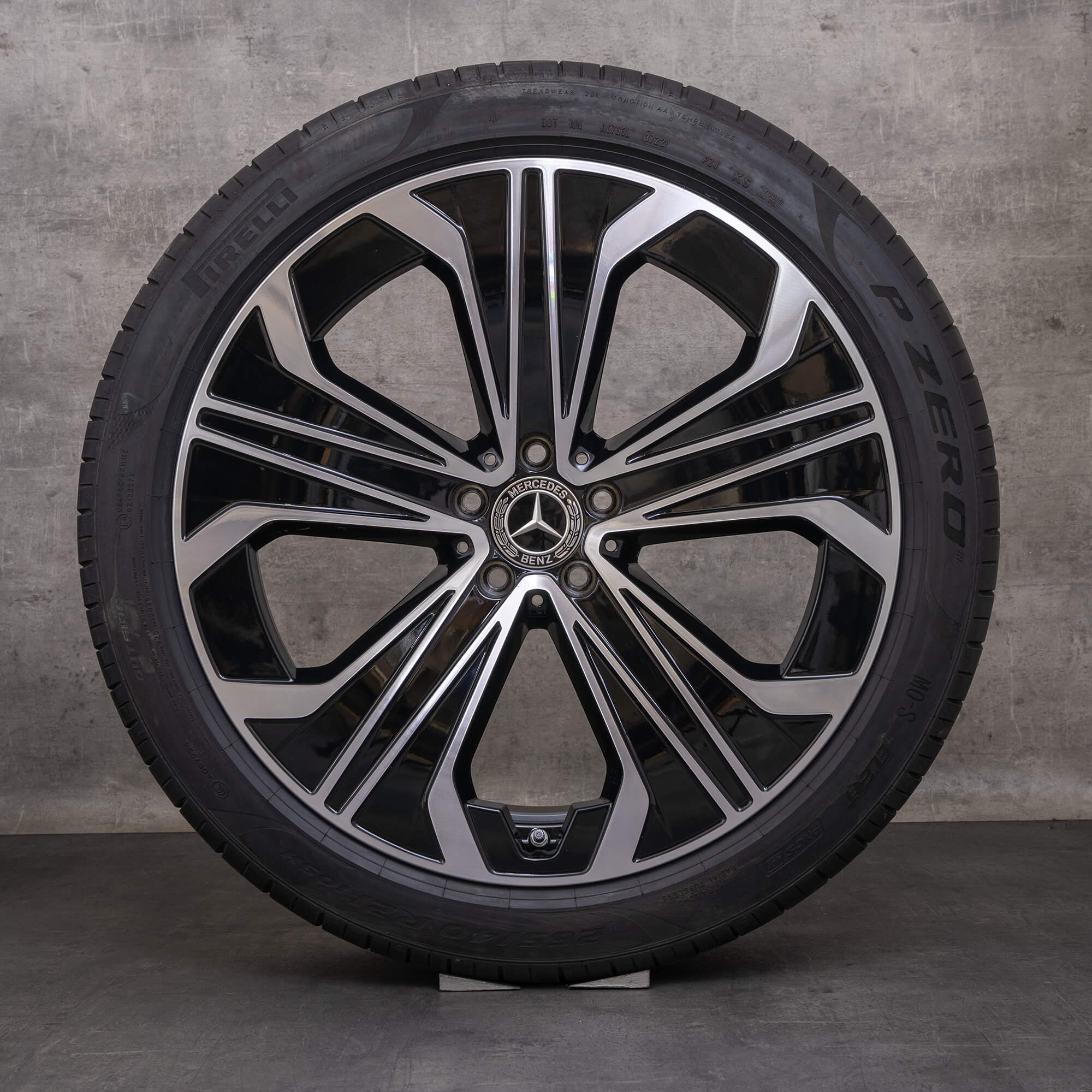 Jantes originais Mercedes Benz EQE de 21 polegadas SUV X294 jantes inverno A2944010200 pretas brilhantes torneadas