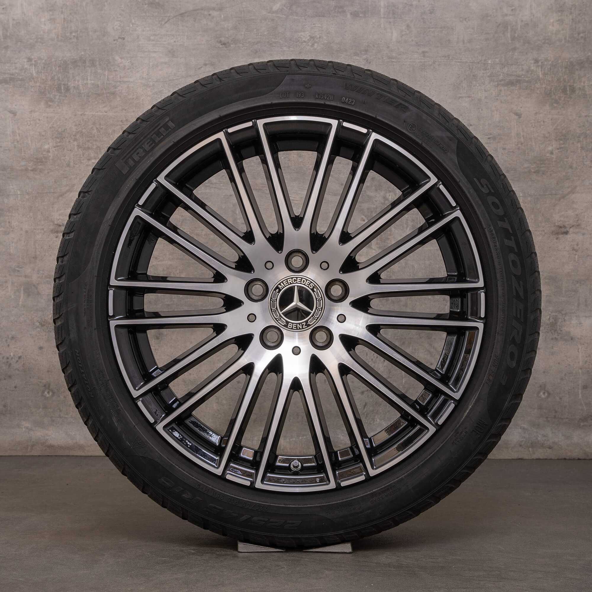 OEM Mercedes Benz C-Class winter tires 18 inch W206 S206 rims DOT23 A2064014900 black glossy turned