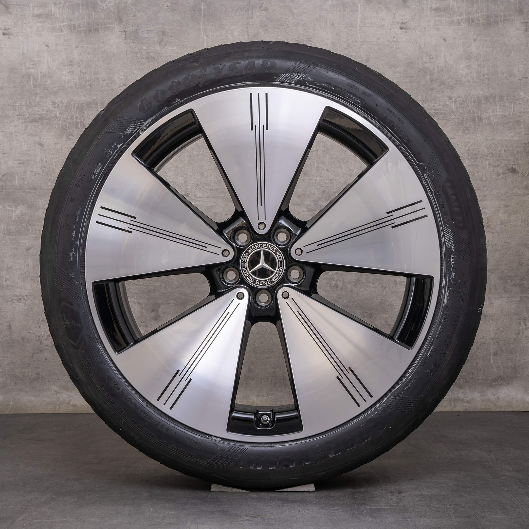 Llantas originales Mercedes Benz EQS de 21 pulgadas V297 llantas verano A2974011100 negro brillante torneado