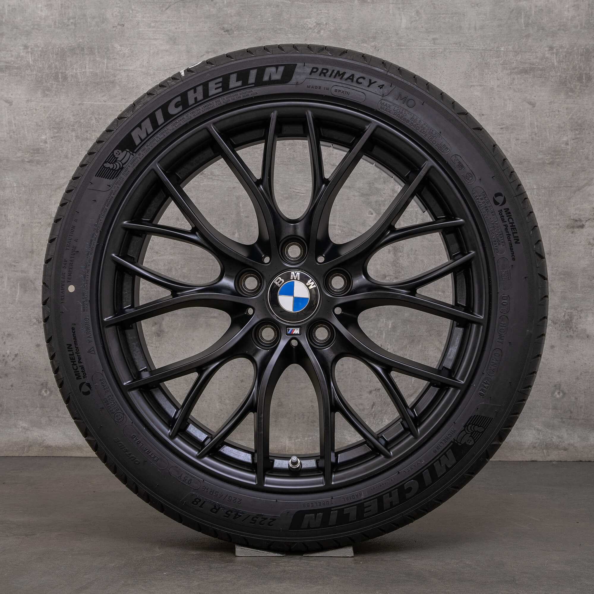 Original BMW 3er 4er Felgen 18 Zoll F30 F31 F32 F33 F36 Gran Coupe Sommerräder Styling 405 M 6865157 schwarz matt