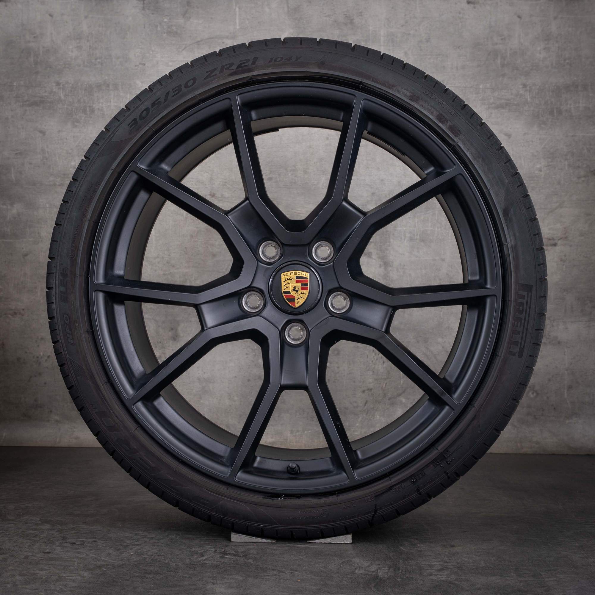Orijinal Porsche Taycan Jantlar 21 inç 9J1 I & II Yaz Jant Lastikleri 9J1601025BC 9J1601025BD mat siyah