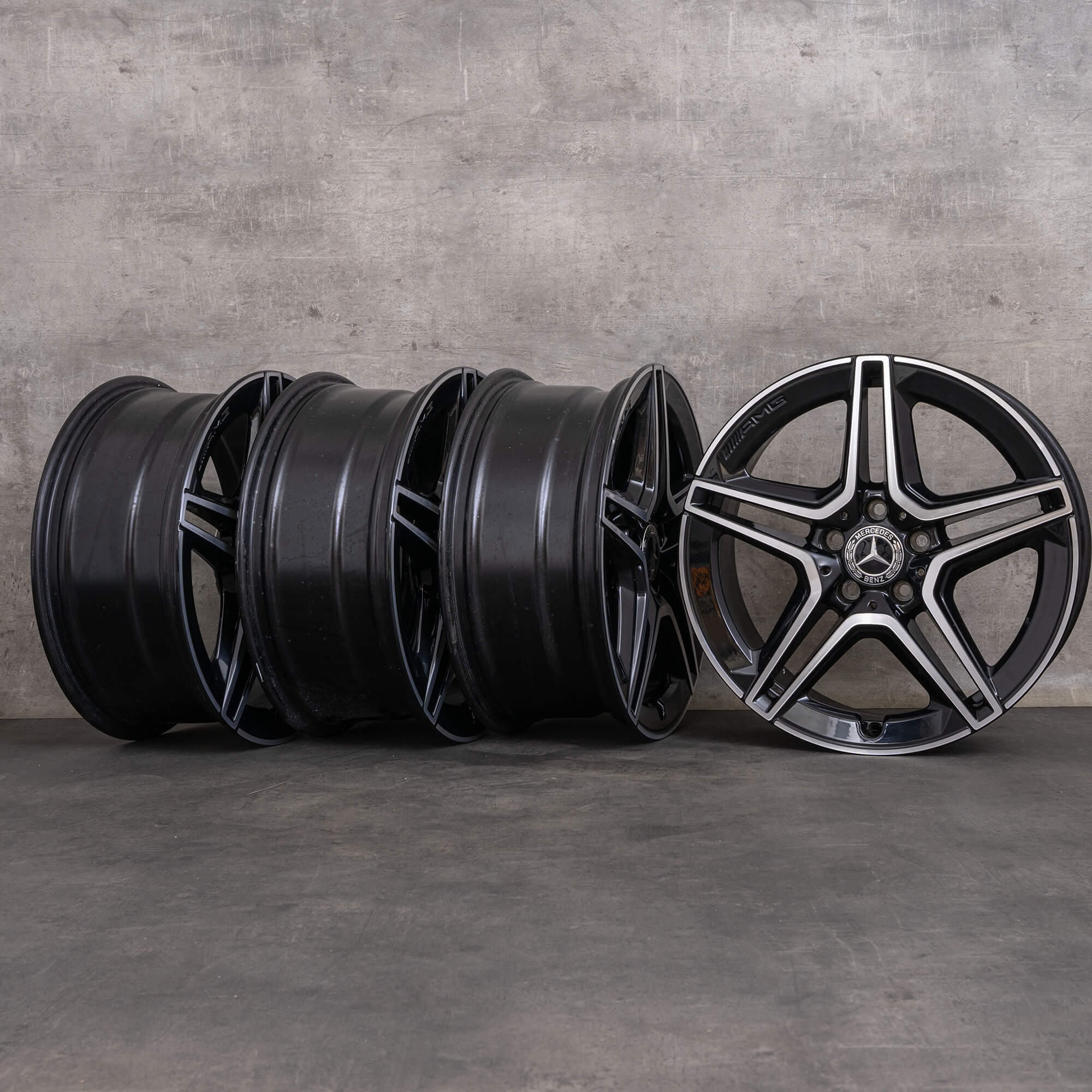 Llantas originales Mercedes Benz Clase A B CLA AMG de 18 pulgadas W177 V177 W247 X118 C118 A1774011500 negras torneadas alto brillo