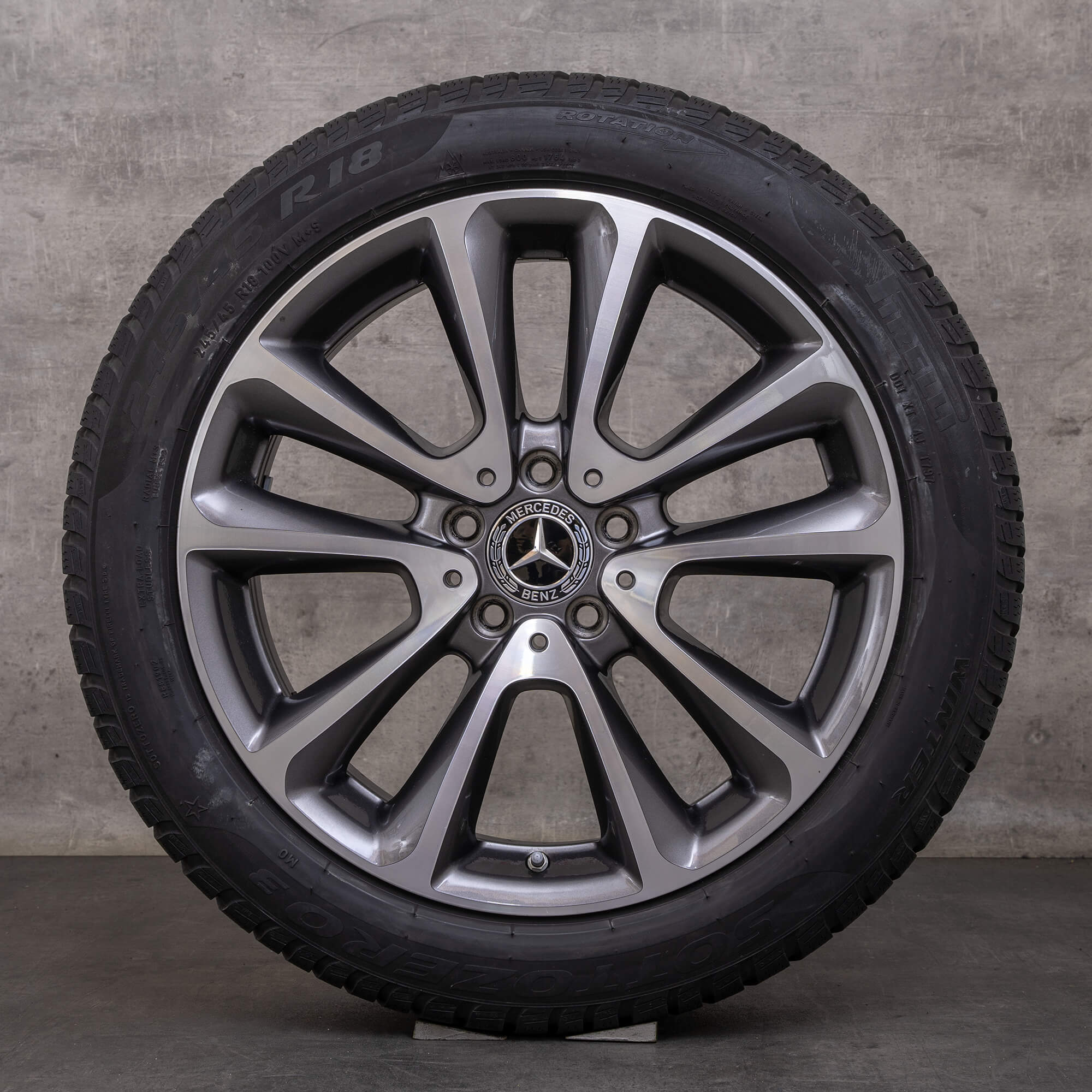 Orijinal Mercedes Benz E-Serisi kış jant lastik 18 inç W213 S213 C238 A238 jantlar A2134011600 himalaya gri parlak tornalı