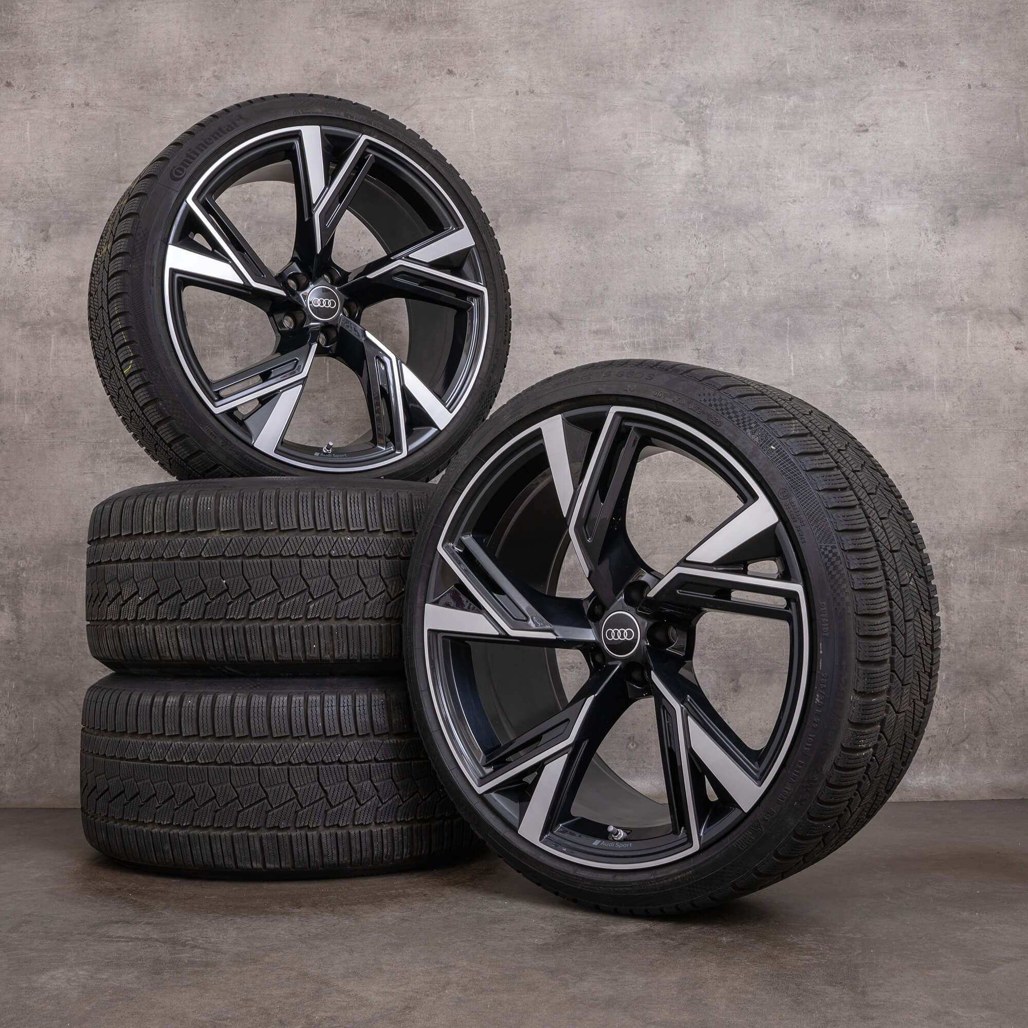 Original Audi RS6 RS7 Roues d'hiver 22 pouces 4K C8 F2 Jantes Trapez 4K0601025BL noir brillant