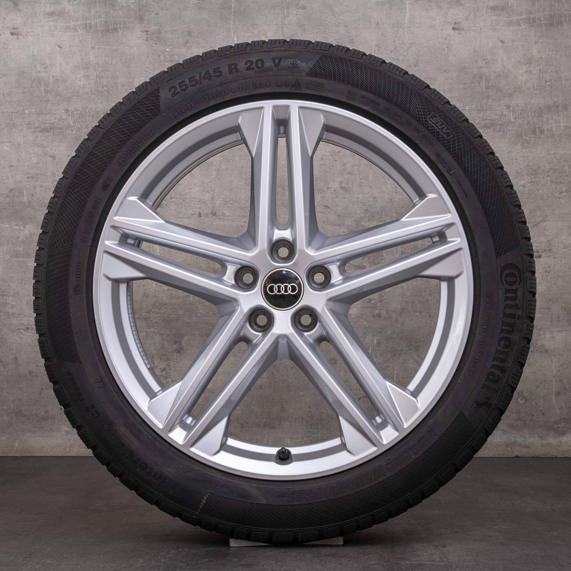 Originale Audi Q5 SQ5 vinterhjul 20 tommers FY felger 80A601025N sølv blank