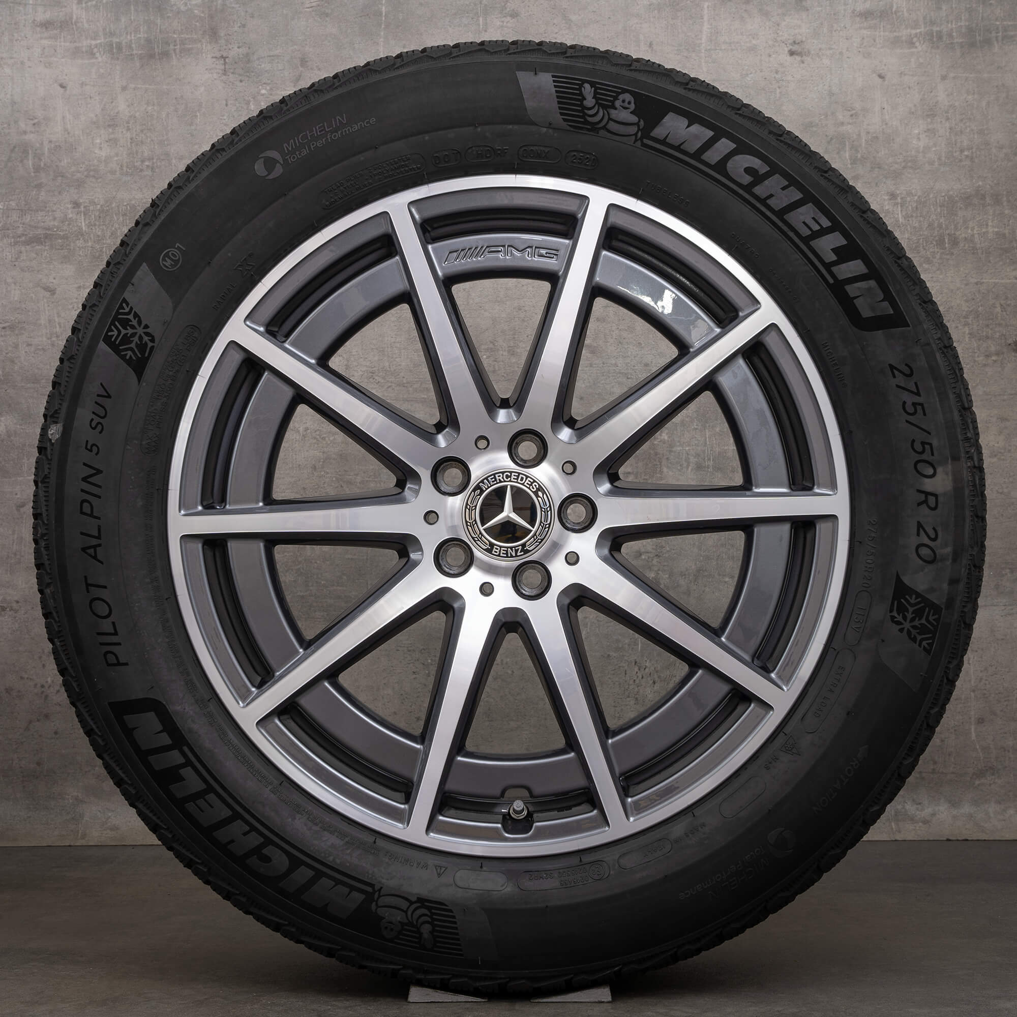 Originele AMG Mercedes Benz GLE 53 63 S winterbanden 20 inch 4Matic+ V167 velgen A1674014000 A1674014100 himalayagrijs glanzend gedraaid