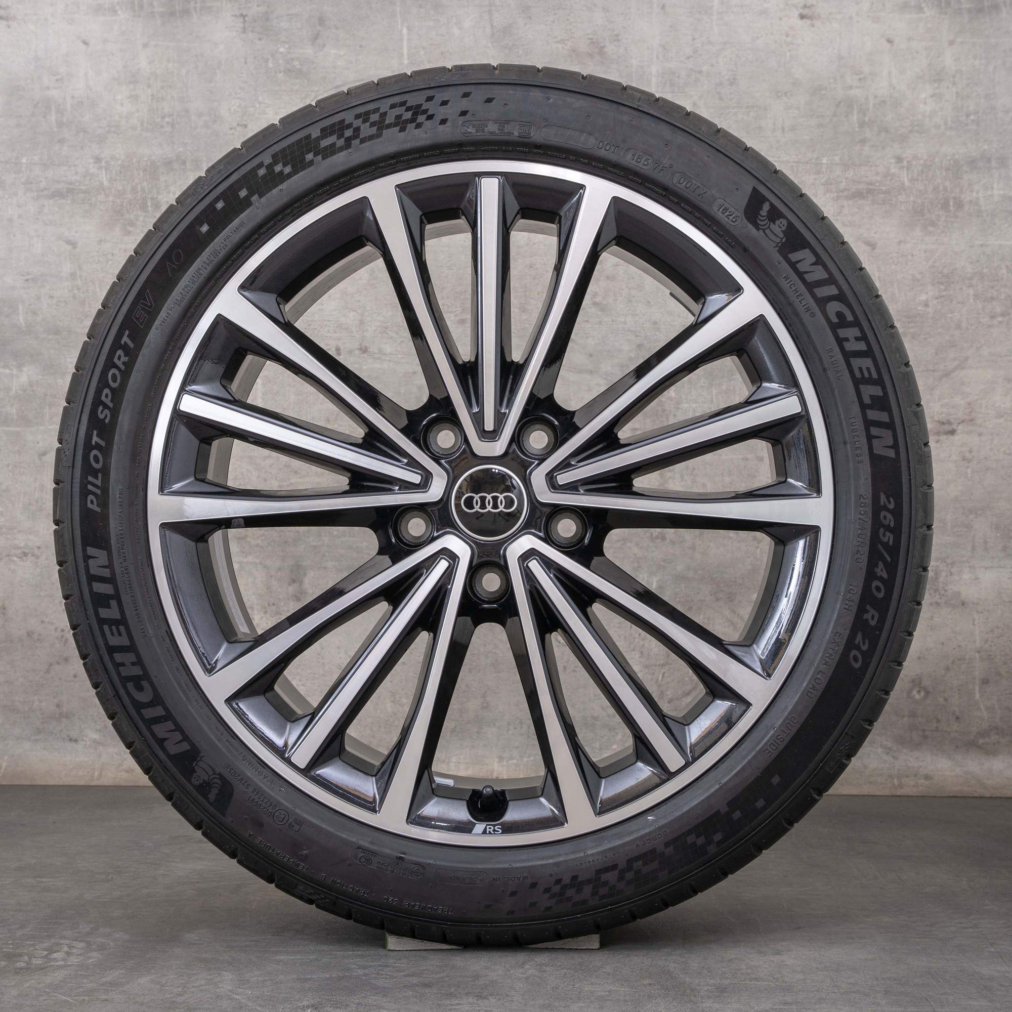 Original Audi e-tron A6 Felgen 20 Zoll GH Sommerräder 85E601025BD 85E601025BE Tripod granit glanzgedreht