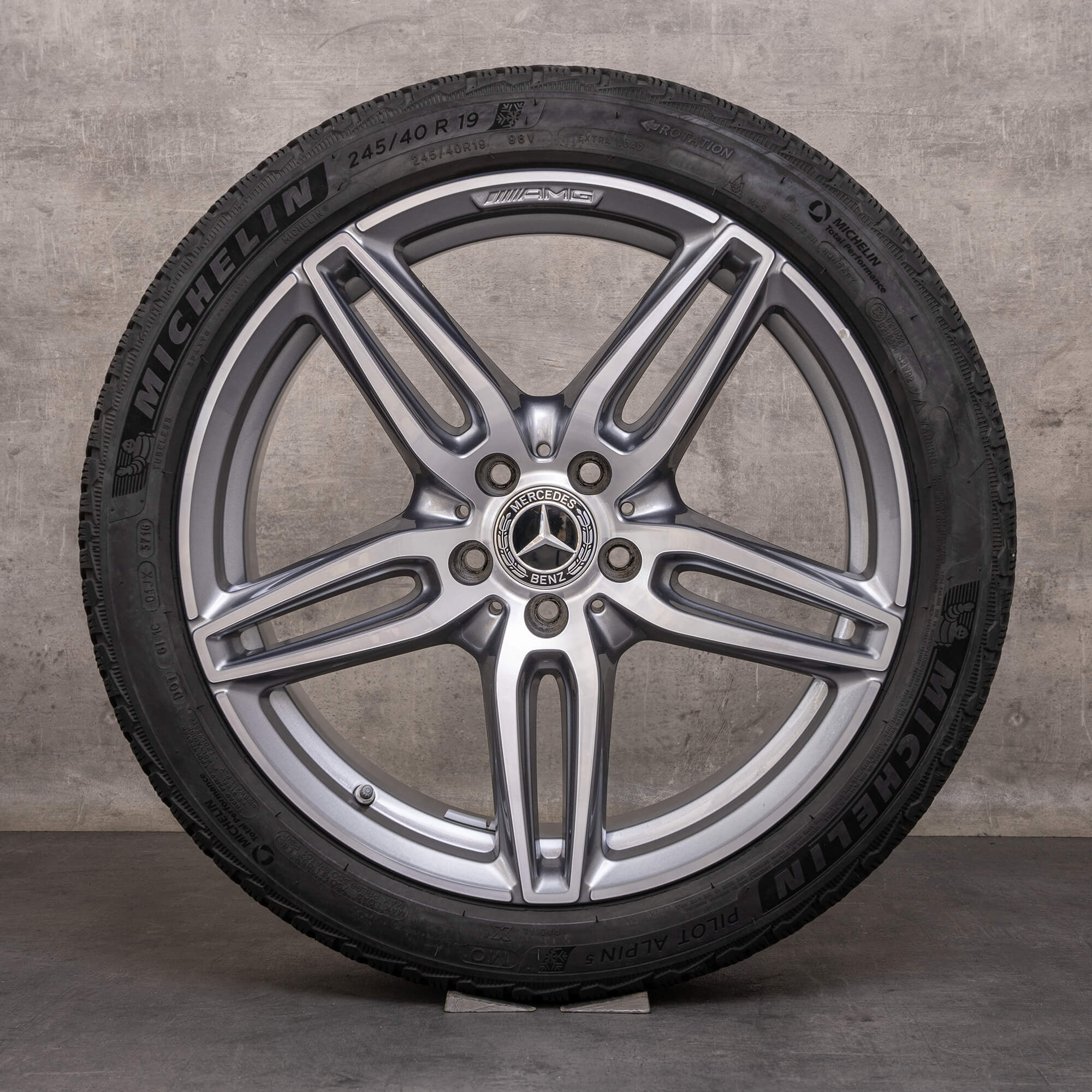 Originele AMG Mercedes Benz E-klasse E43 E53 wintervelgen 19 inch W213 S213 C238 A238 velgen A2134013800 A2134012000 himalayagrijs glanzend gedraaid