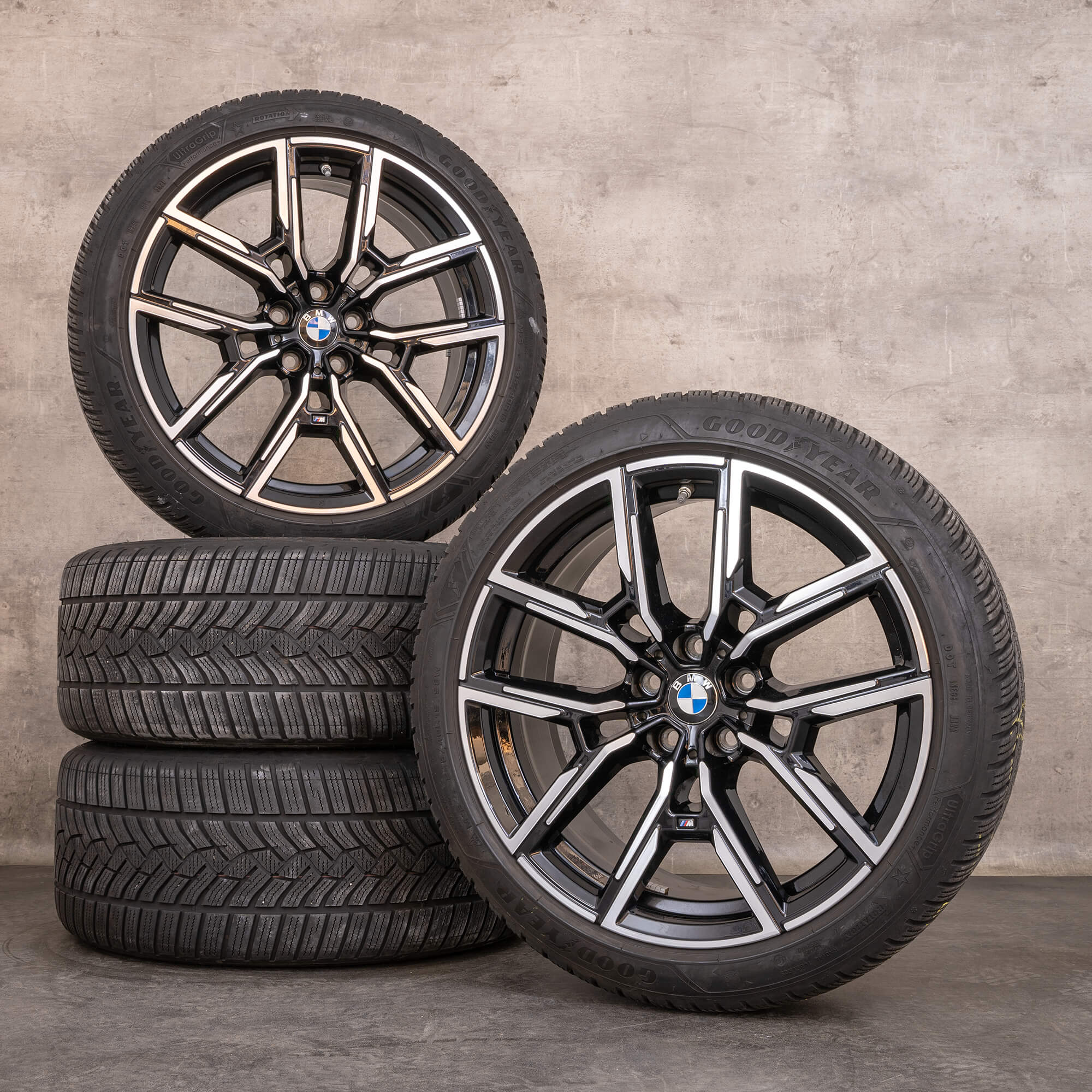 OEM BMW 4 Series i4 snow tire packages 19 inch G26 Gran Coupe Rims Styling 859 M 8747304 8747305 jet black glossy turned