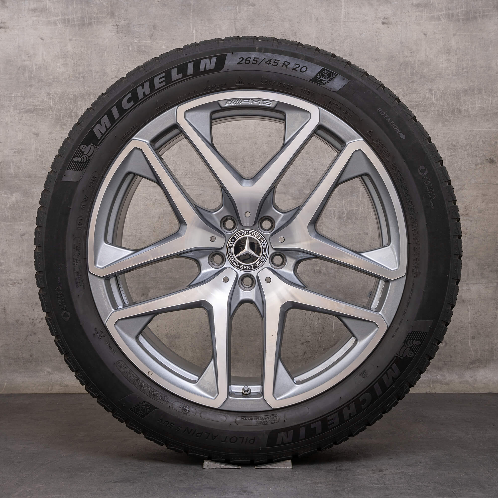 Oryginał Mercedes Benz GLC 63 & S AMG koła zimowe 20 cali X253 C253 7mm Felgi A2534013600 A2534013700 himalaya grey Polerowane