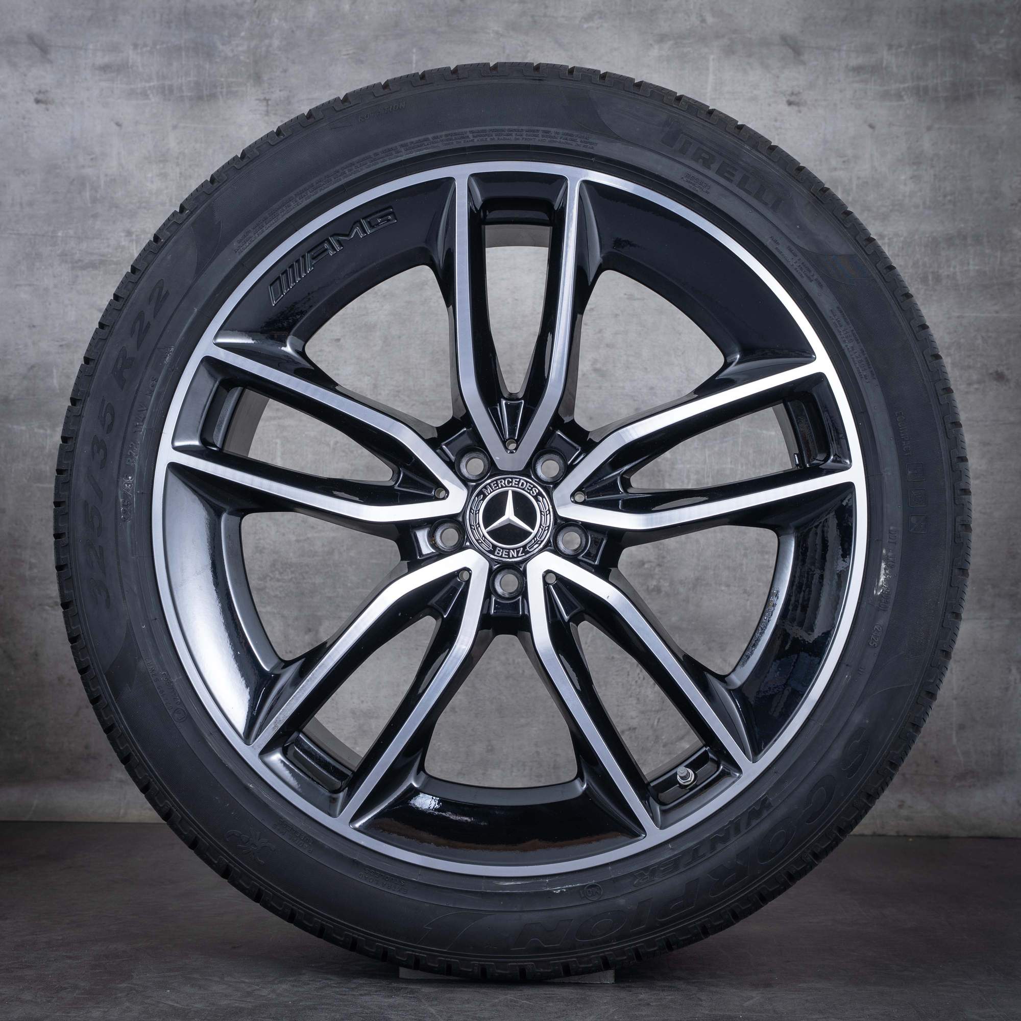 Oryginalne koła zimowe Mercedes Benz GLE AMG 22 cale V167 C167 Felgi A1674013600 A1674013700 czarne Polerowane