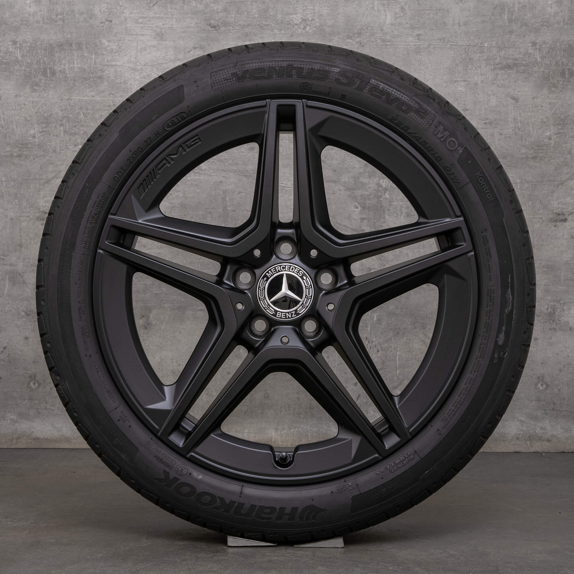 Original AMG Mercedes Benz A B Class CLA jantes 18 pouces W177 V177 W247 X118 C118 roues d'été A1774011500 noir brillant