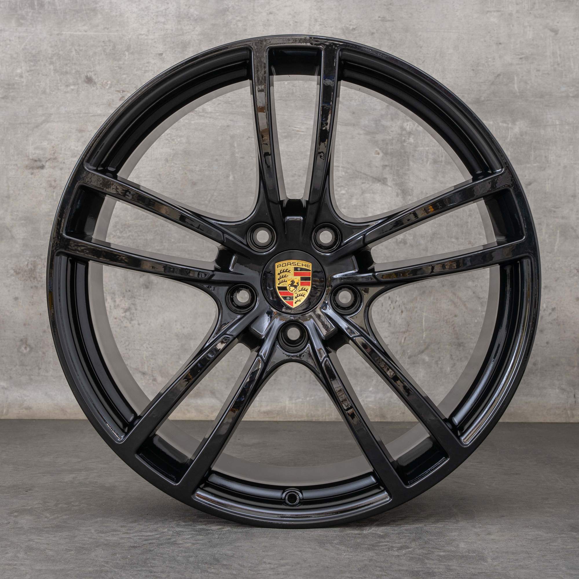 Originali Porsche Cayenne 9YA Cerchi auto 21 pollici S Turbo Hybrid GTS 9Y0601025AD 9Y0601025AE Design nero lucido