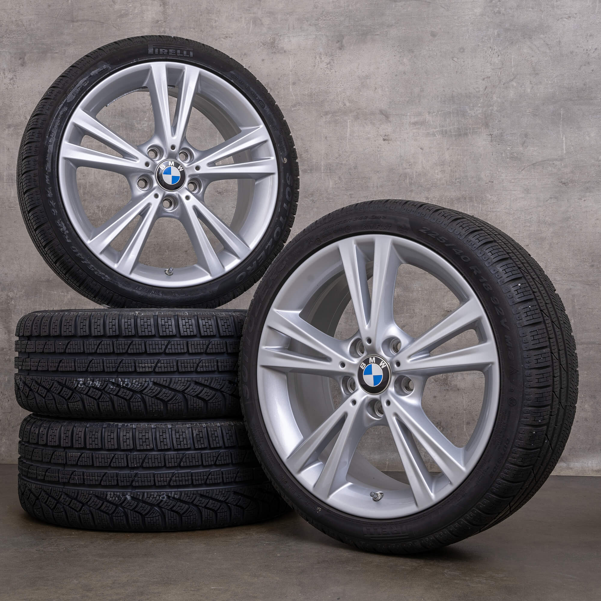Original BMW 1er 2er Winterräder 18 Zoll F20 F21 F22 F23 Felgen Styling 385 6796212 silber
