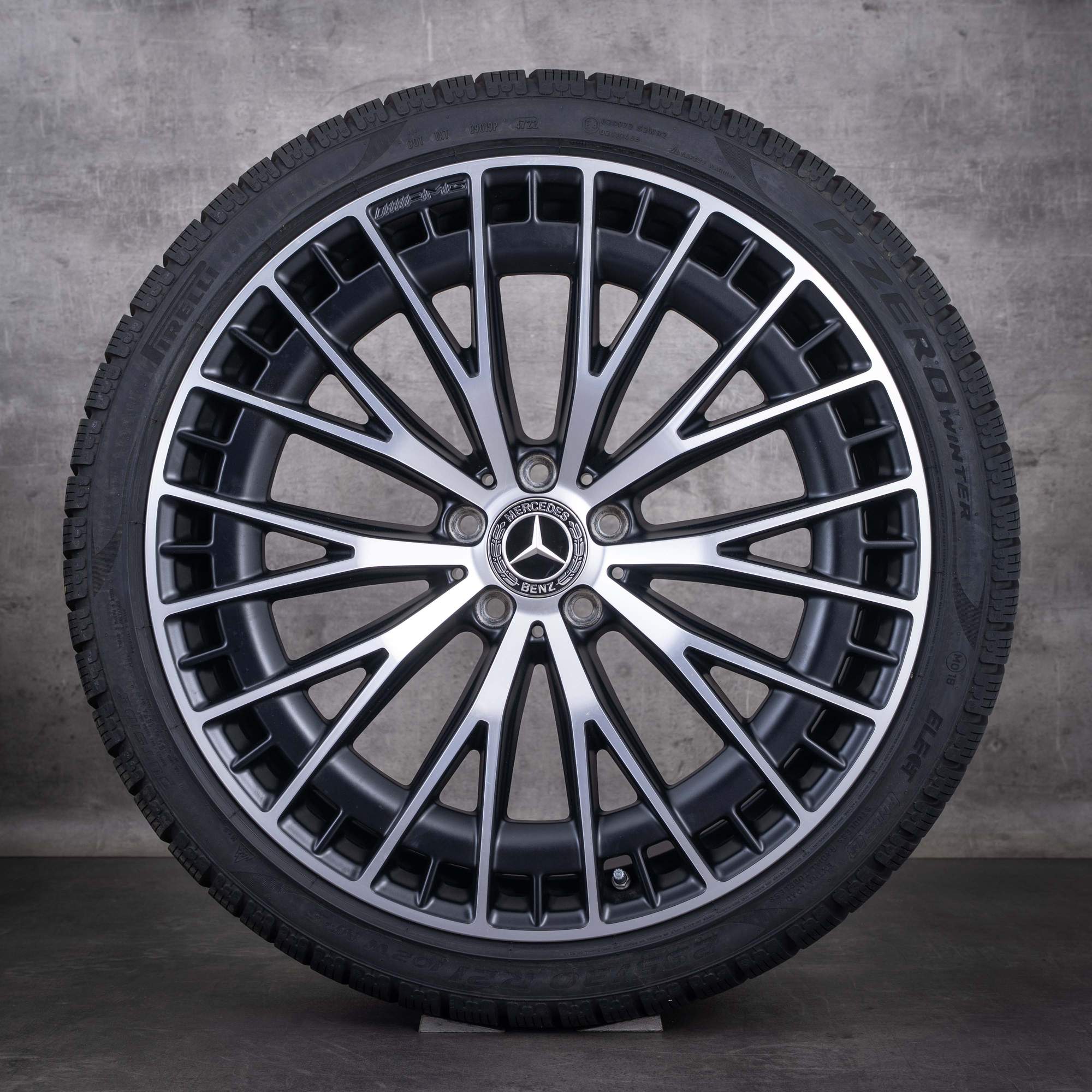 OEM Mercedes-Benz EQE 43 53 AMG winter wheels 21inch V295 4Matic rims A2954012900 A2954013000 Matte Black Diamond Cut Finish