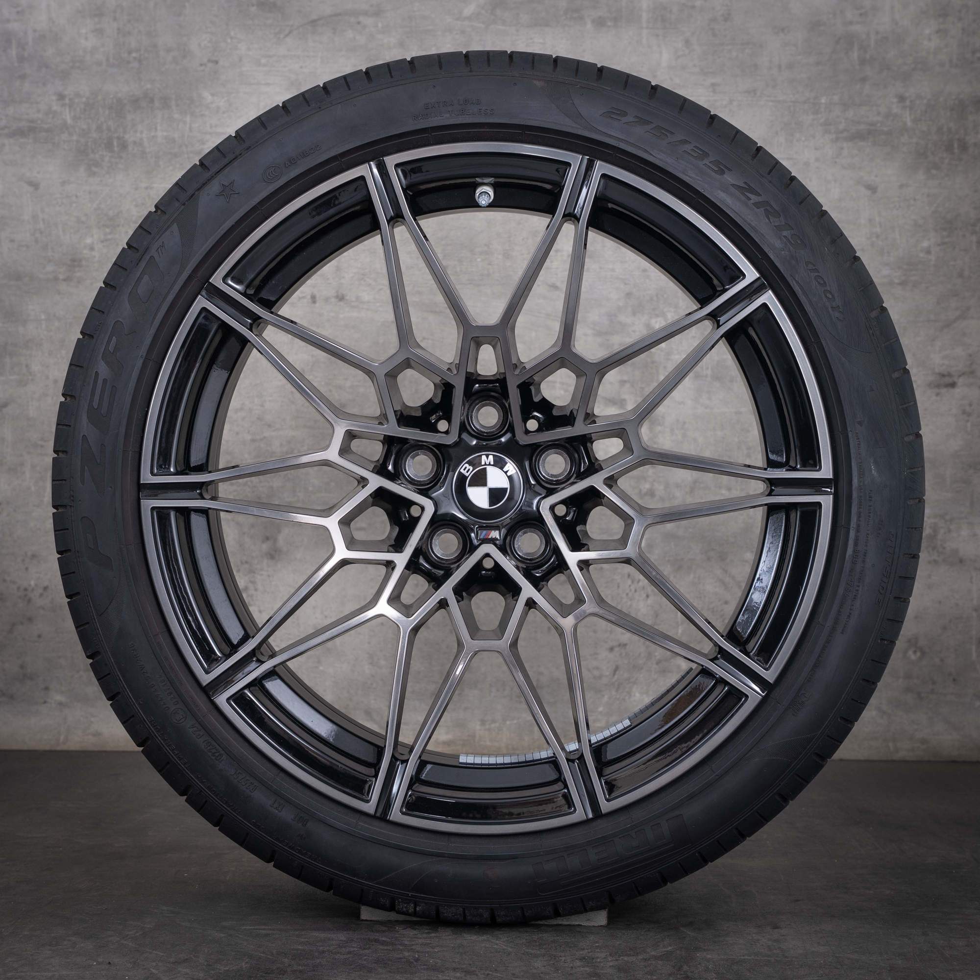 Oryginalne felgi BMW M2 M3 M4 19 20 cali G87 G80 G81 G82 G83 koła letnie stylizacja 826 M 8093838 8093839 czarne Polerowane