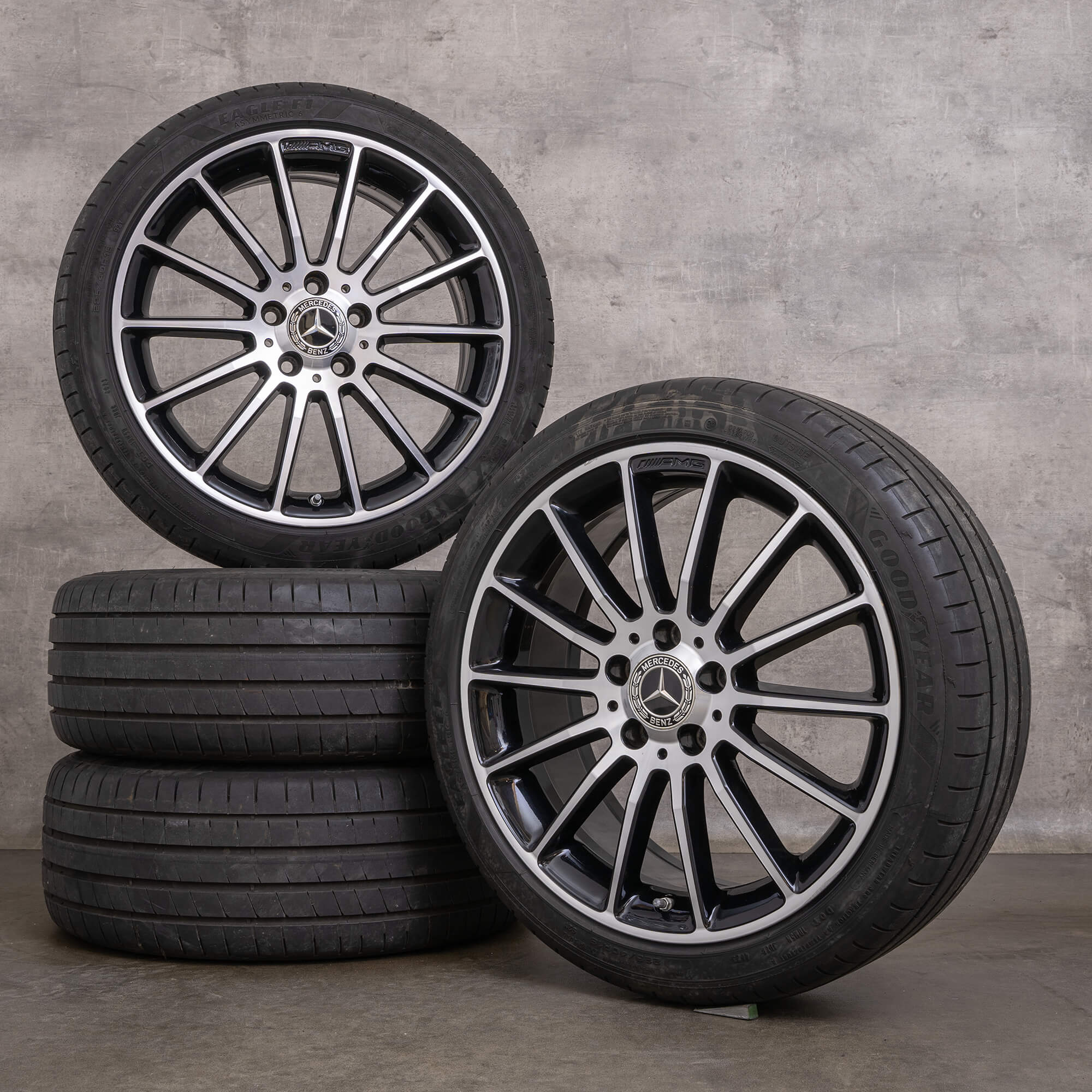 Orijinal Mercedes Benz A B Sınıfı CLA AMG jantlar 18 inç W176 W246 C117 X117 yaz jantları A1764010200 siyah parlak tornalı