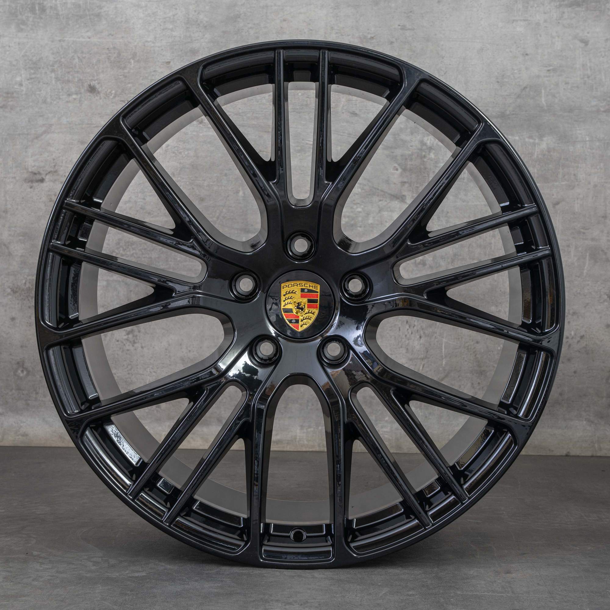 Alkuperäiset Porsche Panamera 971 vanteet 21 tuuman G2 971601025AP 971601025AQ musta kiiltävä.
