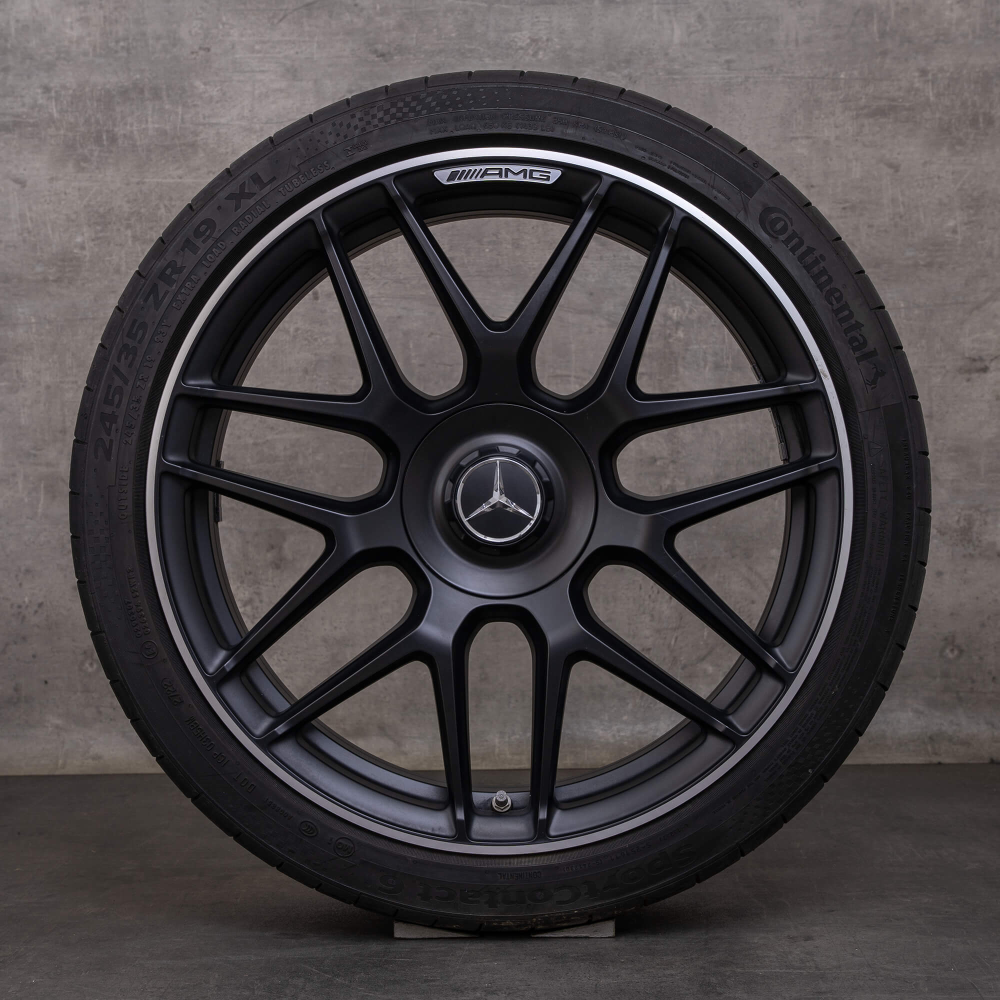 Alkuperäiset Mercedes Benz A-sarjan talvirenkaat CLA 45 AMG 19 tuuman W177 X118 C118 vanteet A1774012500 musta matta kiillotettu