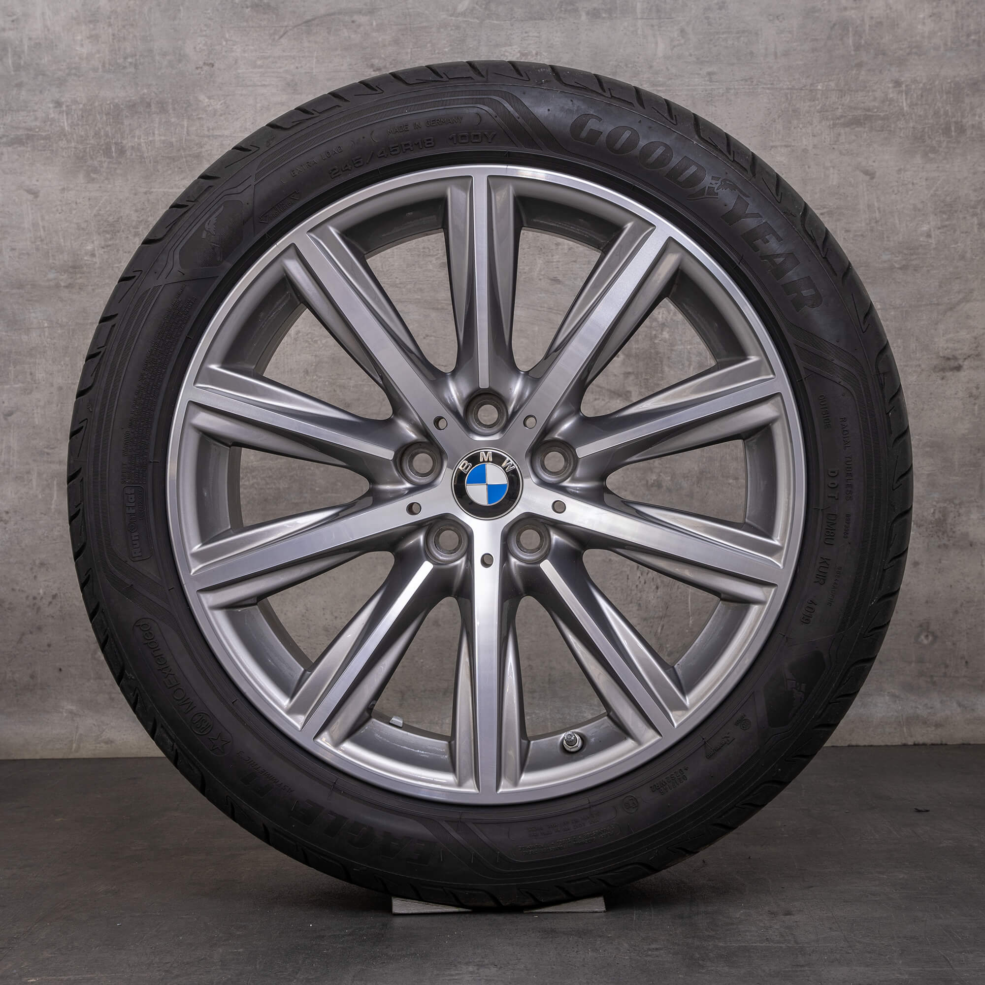 OEM BMW 5 Series snow tire packages 18 inch G30 G31 rims styling 684 6874441 ferric grey glossy turned