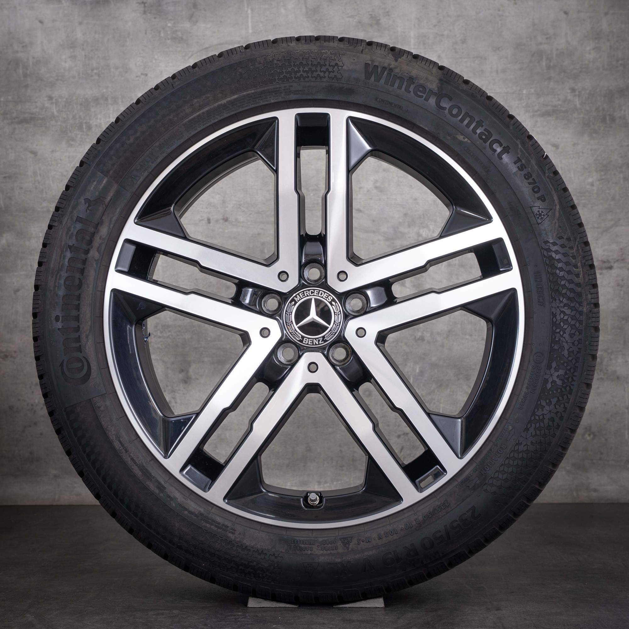 Jante originale Mercedes-Benz GLA GLB roți de iarnă 19 inci H247 X247 A2474013900 negre diamantate la față