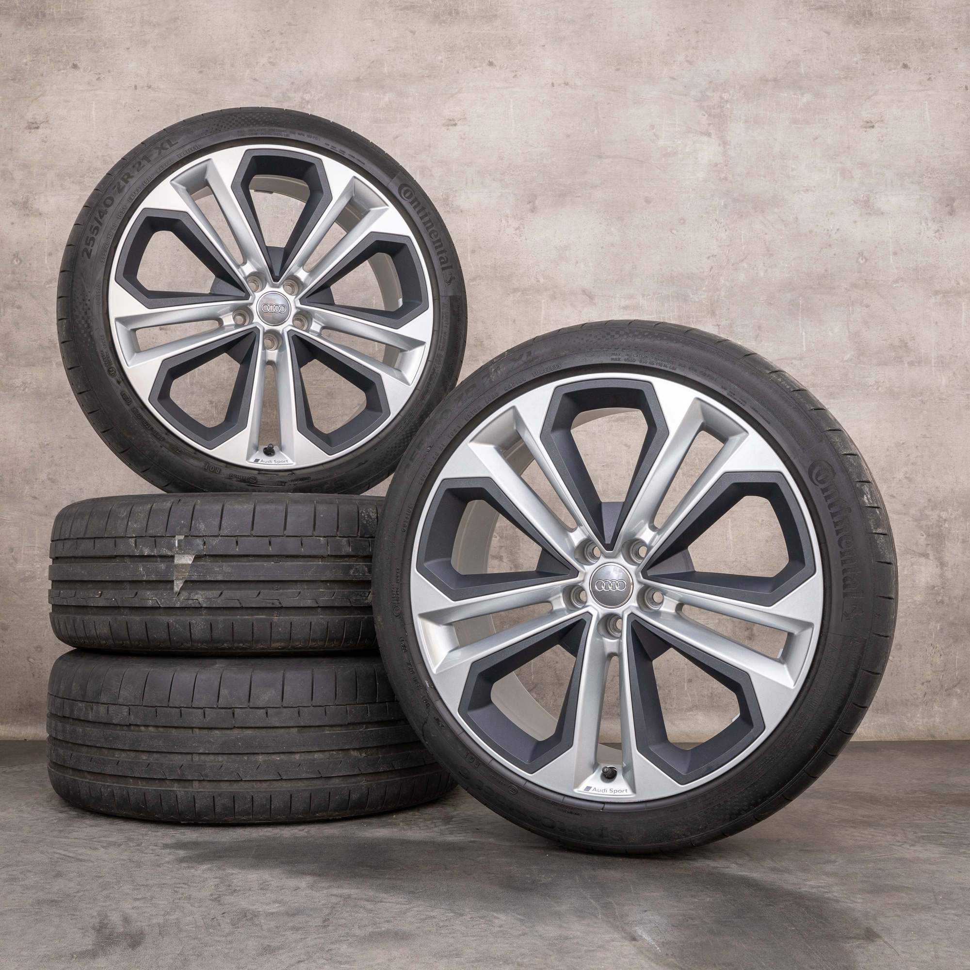 Oryginał Audi Q5 SQ5 felgi 21 cali FY koła letnie 80A601025AS srebrny połysk tytan mat
