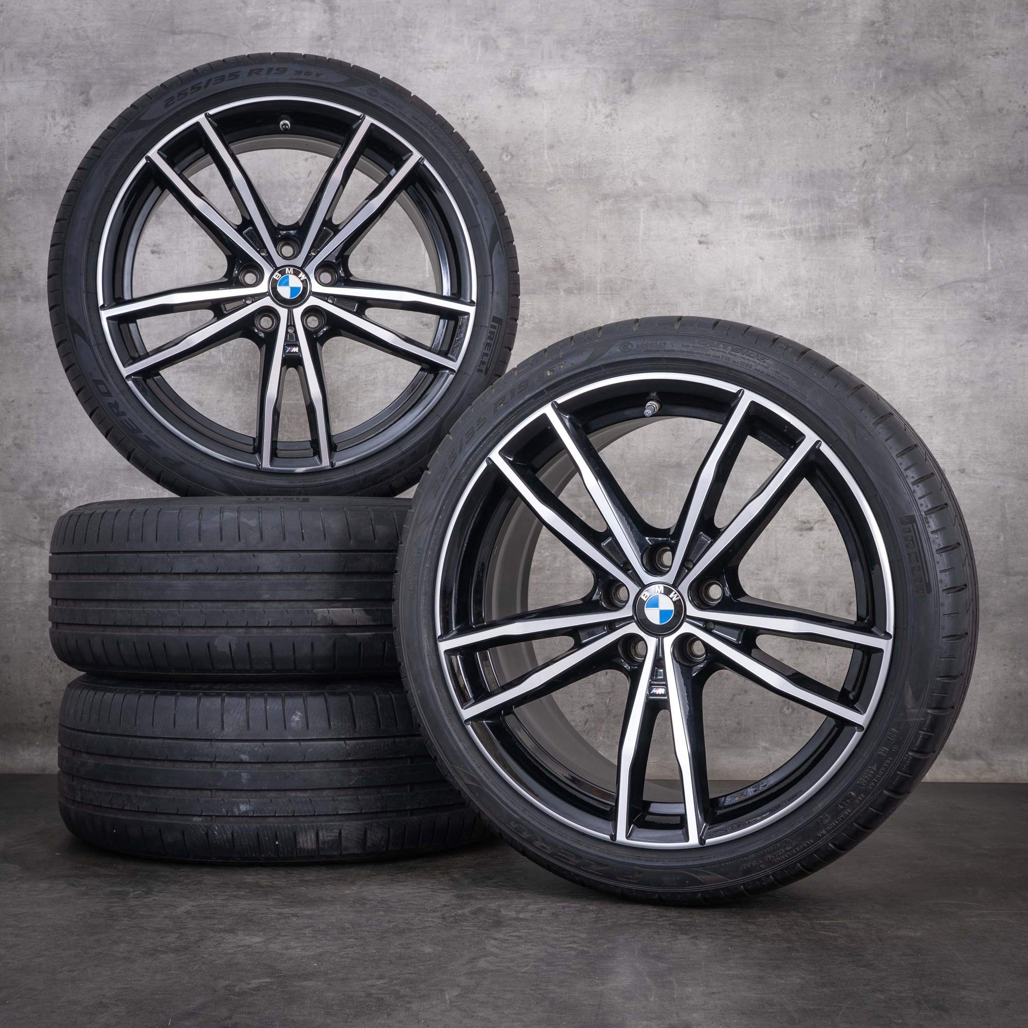 Originální zimní kola BMW řady 2 3er 4er 19 palců G42 G20 G21 G22 G23 disky Styling 791 M 8090094 8090095 diamantový řez černé (jet black)