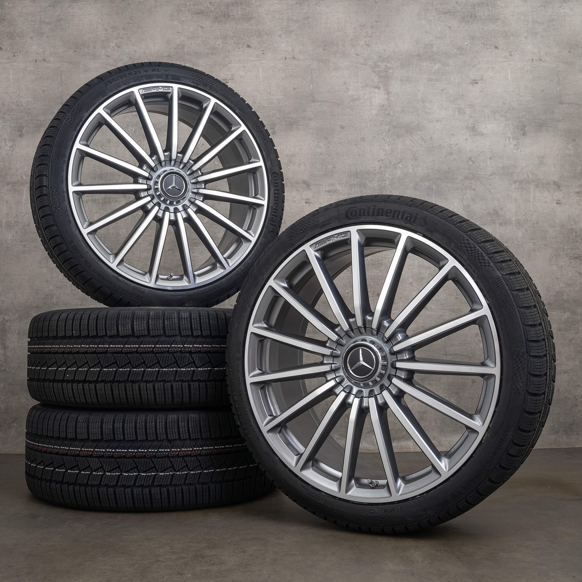 Original AMG Mercedes Benz GLA35 45 X247 H247 21 Zoll Felgen Winterreifen A2474012200 himalaya grey glanzgedreht NEU