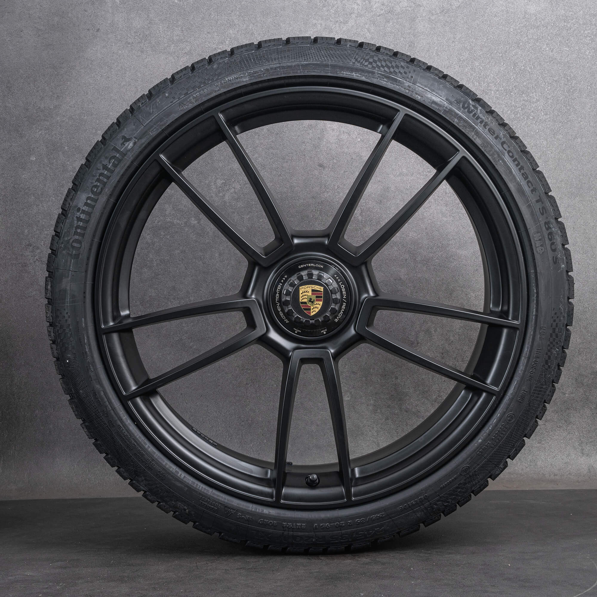 Oryginalne koła zimowe do Porsche 992 Turbo S felgi 20 21 cali nr kat. 992601025AS 992601025AA matowa czerń NOWE