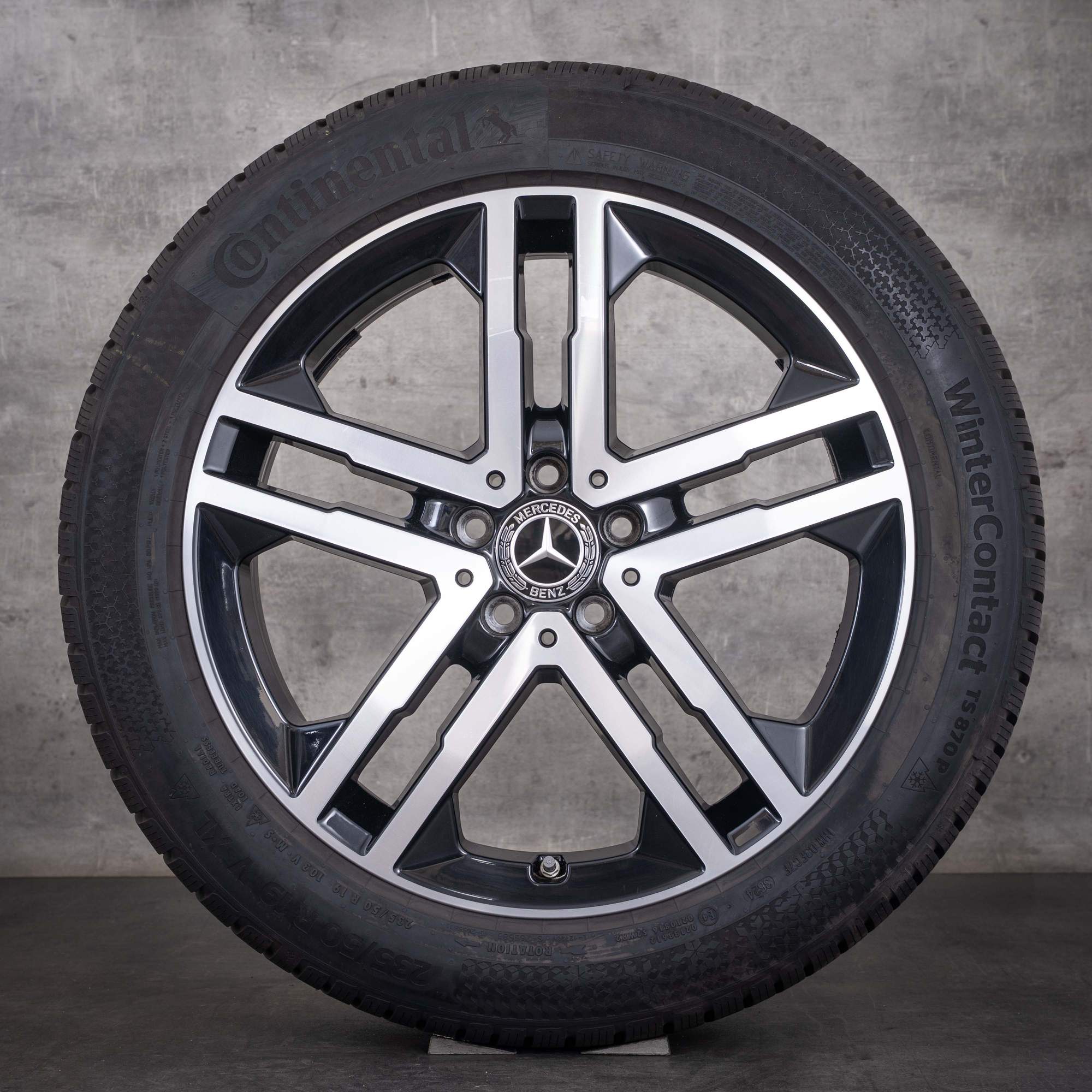 Jante originale Mercedes-Benz GLA GLB roți de iarnă 19 inci H247 X247 A2474013900 negre diamantate la față