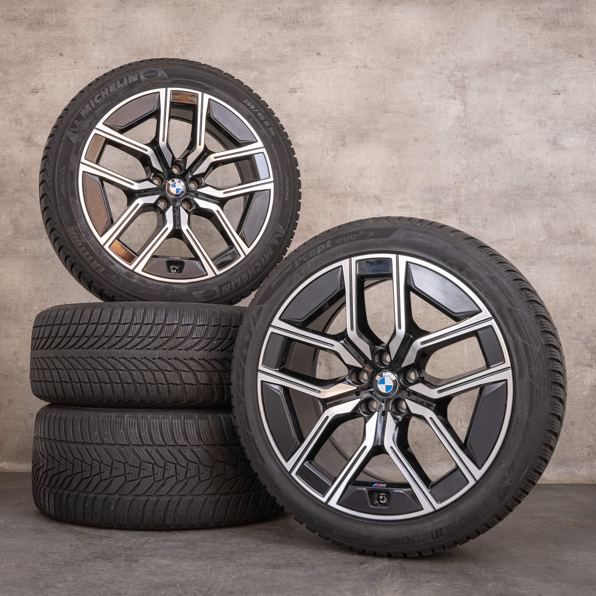 Oryginalne koła zimowe BMW serii 7 i7 X3 20 cali felgi G70 G45 Styling 907 M 5A19DE8 5A19DE9 czarne polerowane
