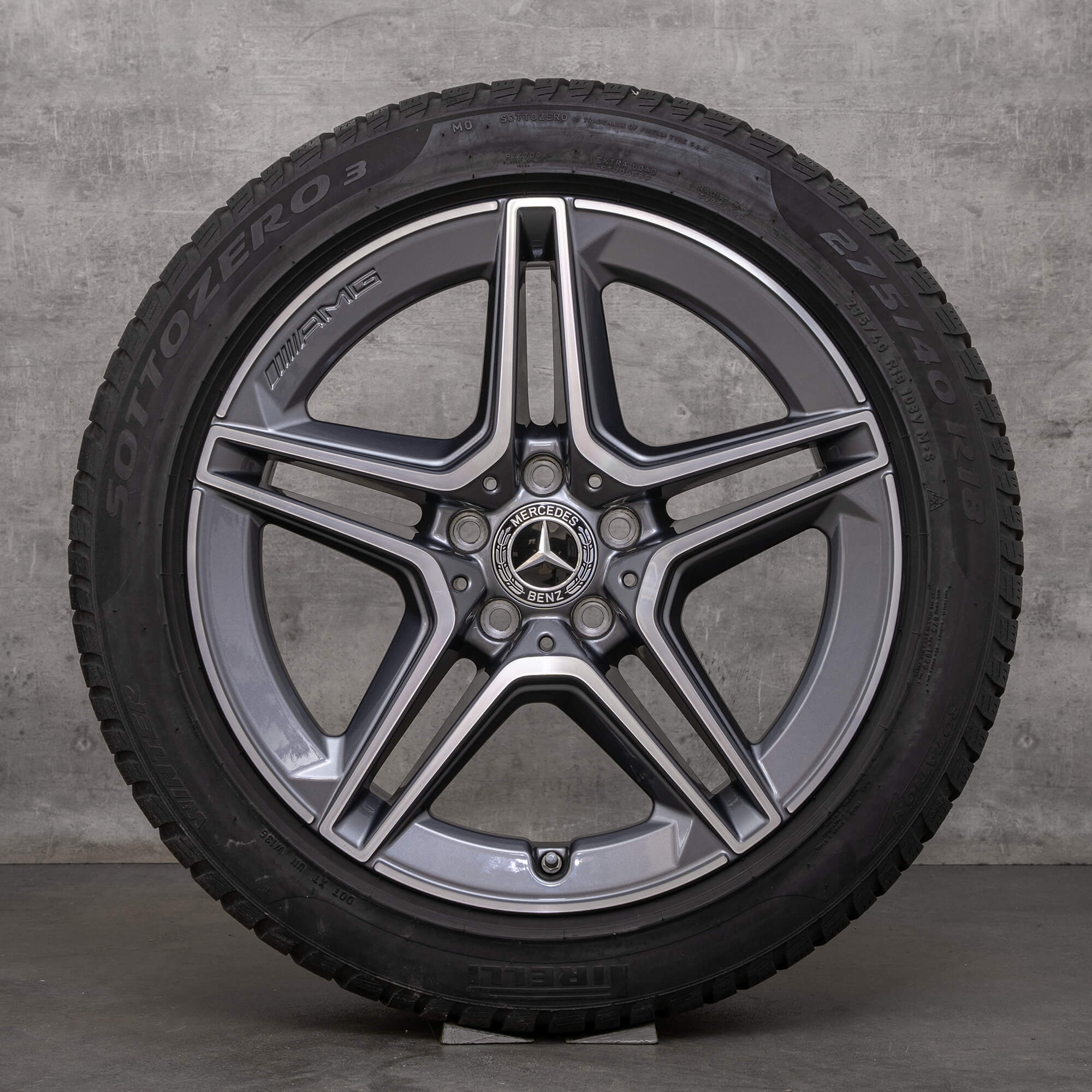 Llantas originales AMG Mercedes Banz Clase E de invierno 18 pulgadas W213 S213 C238 A238 llantas A2134016300 A2134016400 gris himalaya torneado brillante