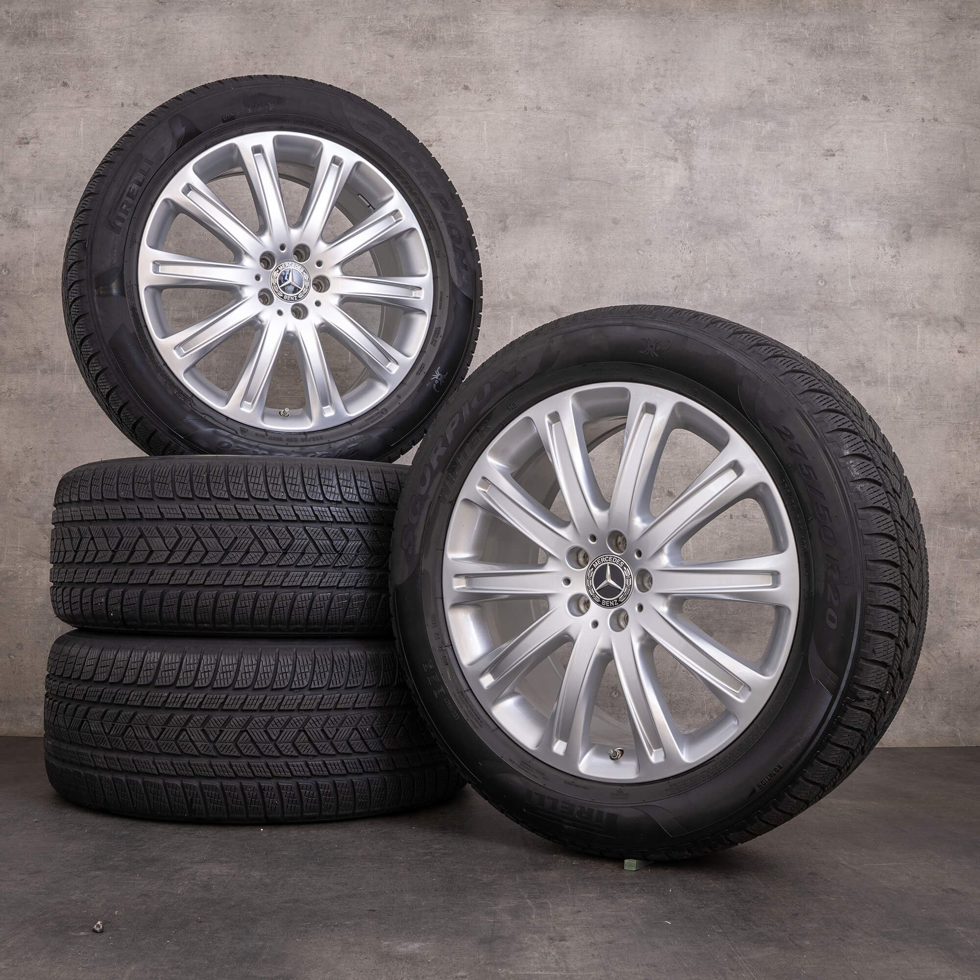 Oryginalne koła zimowe Mercedes Benz GLE & 63 AMG 20 cali Coupe C292 Felgi A2924010200 A2924010300 srebrne błyszczące