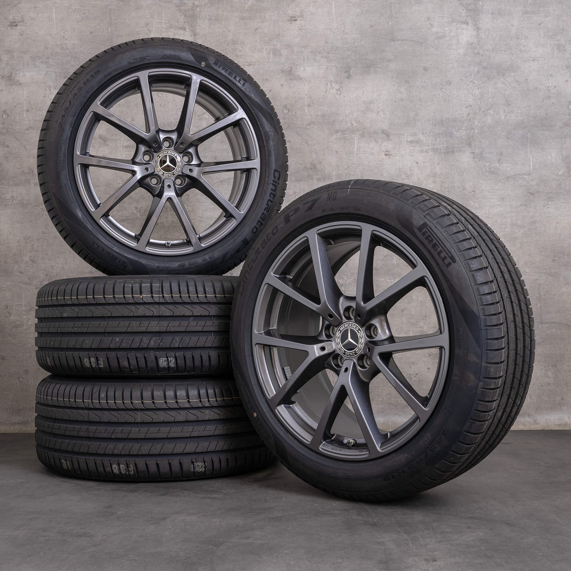 Originální disky Mercedes Benz CLE AMG 18" C236 A236 Letní alu kola A2364010300 Tremolitově šedá metalíza NOVÉ