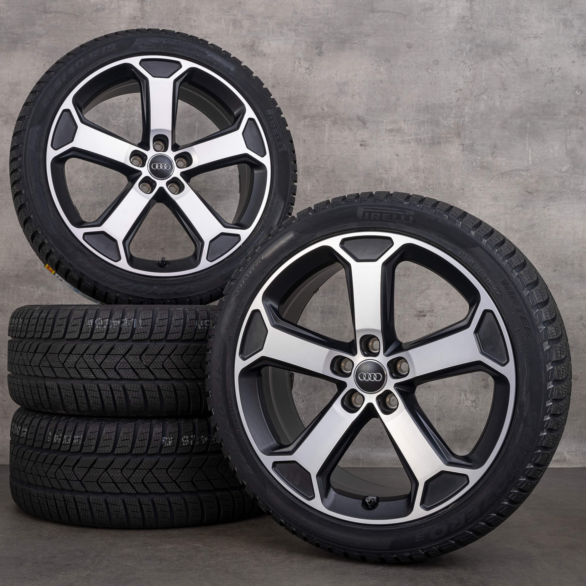 Original Audi Q2 SQ2 Winterräder 19 Zoll GA Felgen 81A071499 schwarz matt glanzgedreht