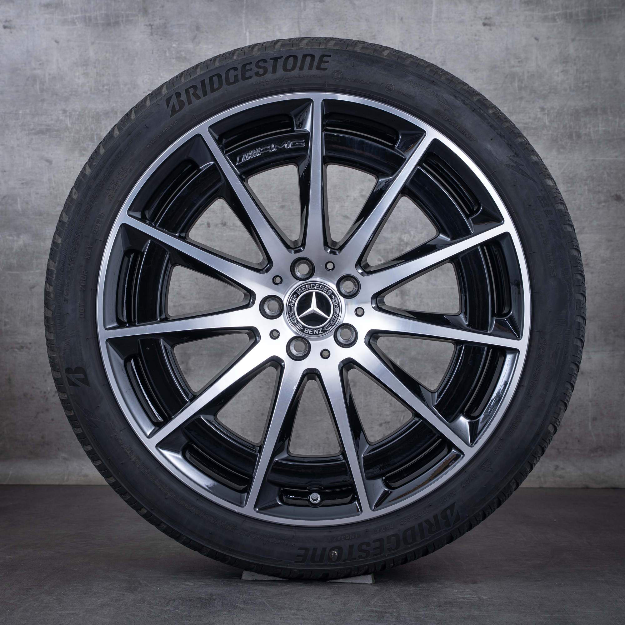 Oryginalał Mercedes Benz EQS & 53 AMG koła zimowe 21 cali 4Matic V297 Felgi A2974011400 czarne błyszczące toczone