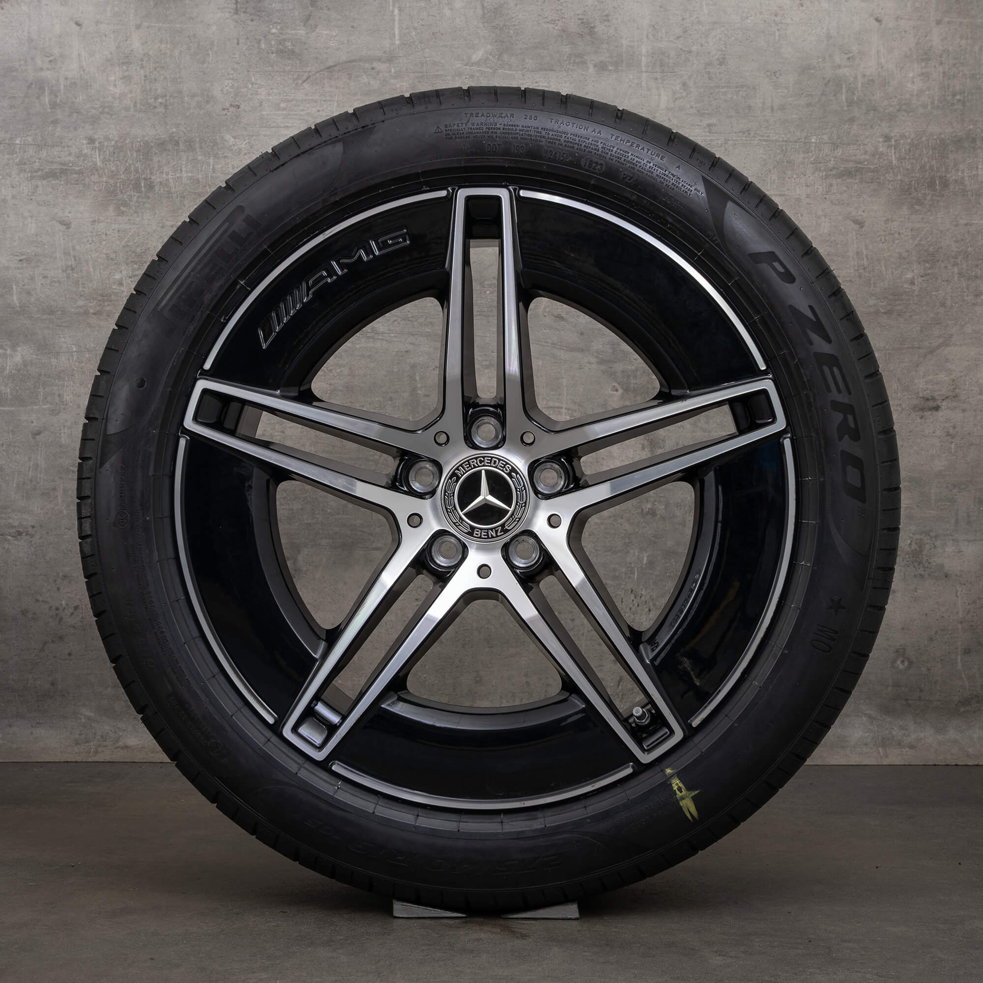 Originale Mercedes Benz E-Klasse AMG fælge 19 tommer W214 S214 sommerhjul DOT 23 A2144010300 A2144010400 sort højglans