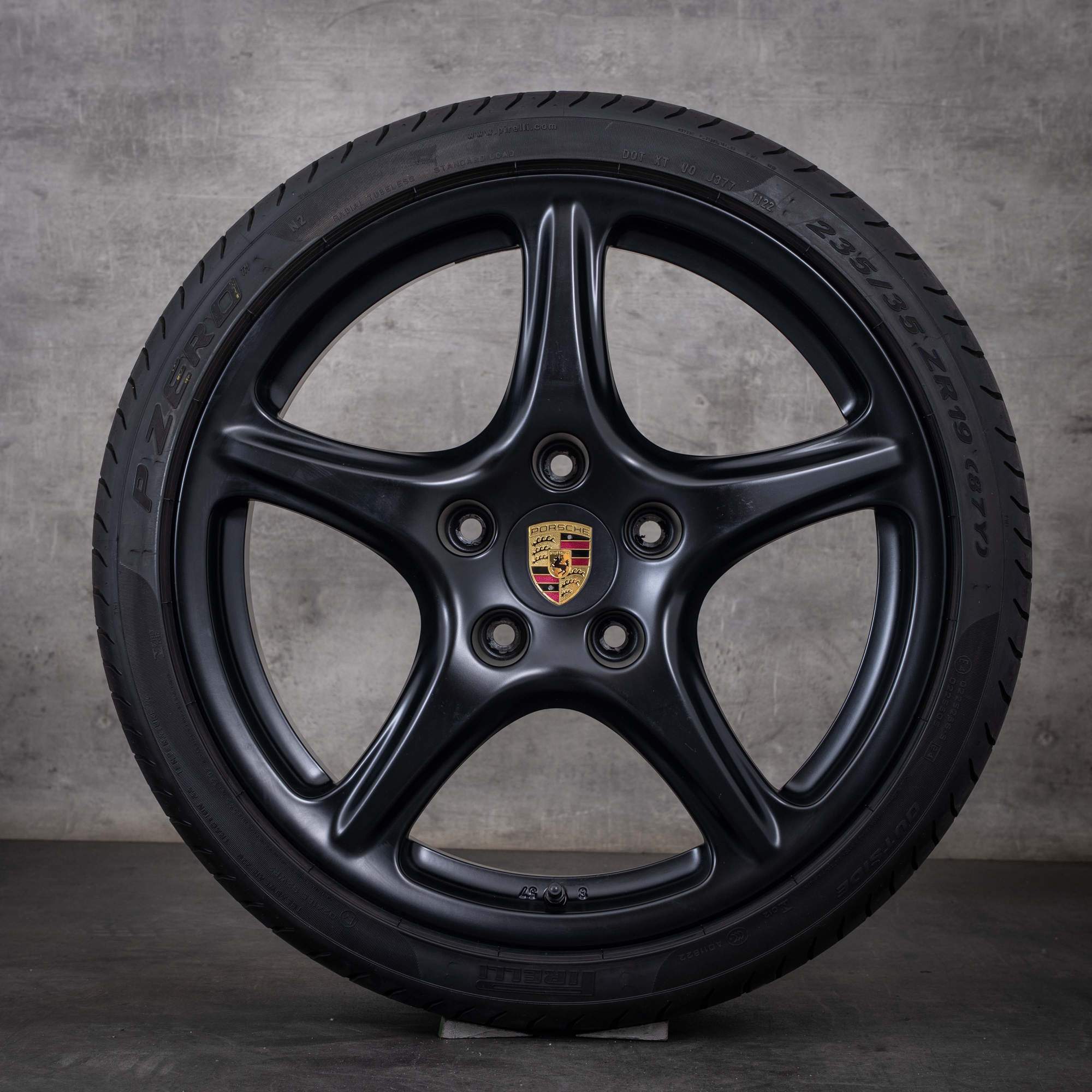 Original Porsche 997 Felgen 19 Zoll Carrera 4 S GTS  Sommerräder 99736215603 99736216203 schwarz matt